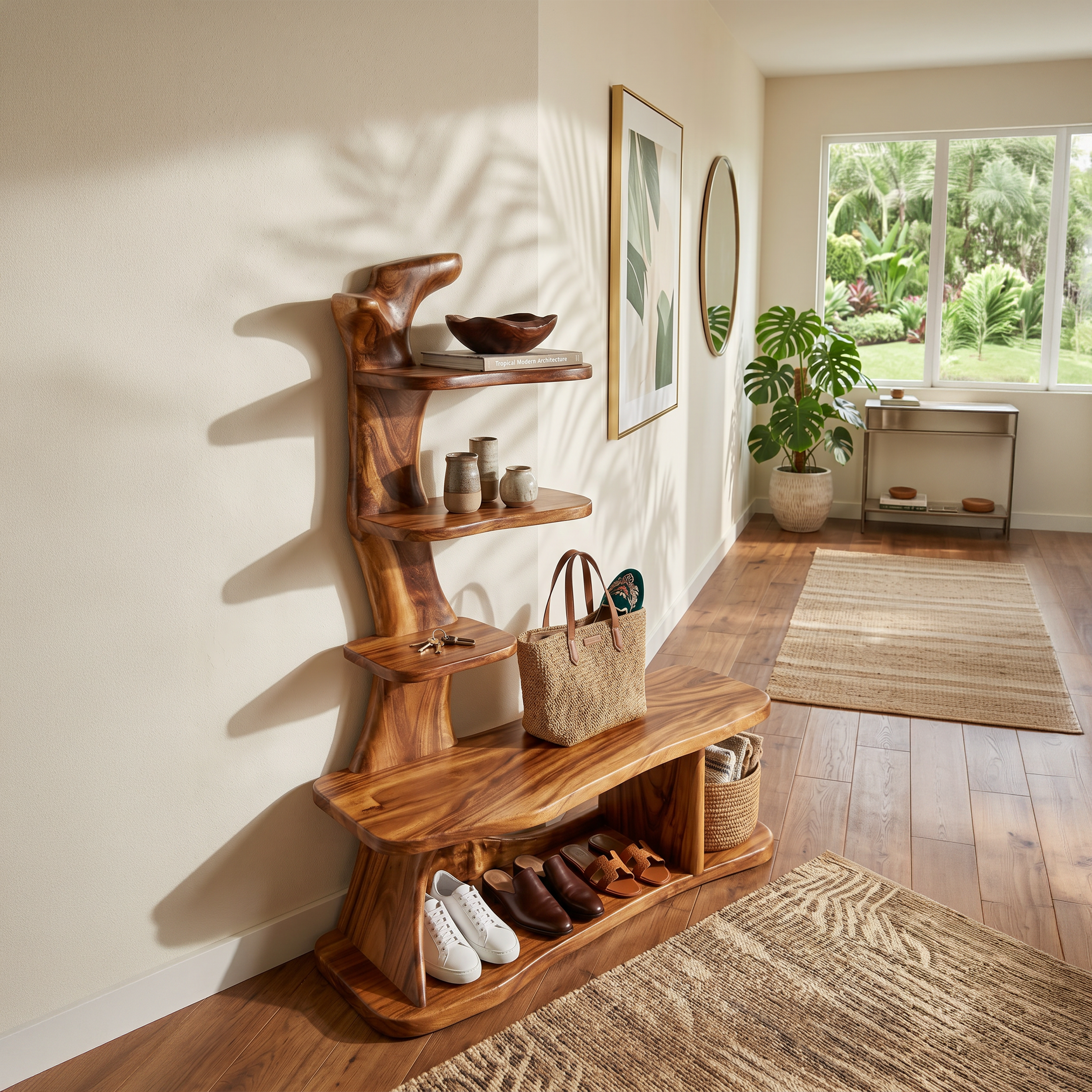 Industrial Shoe Rack Shelf For Loft Entryway Hallway Placement SILDTTRSHB007