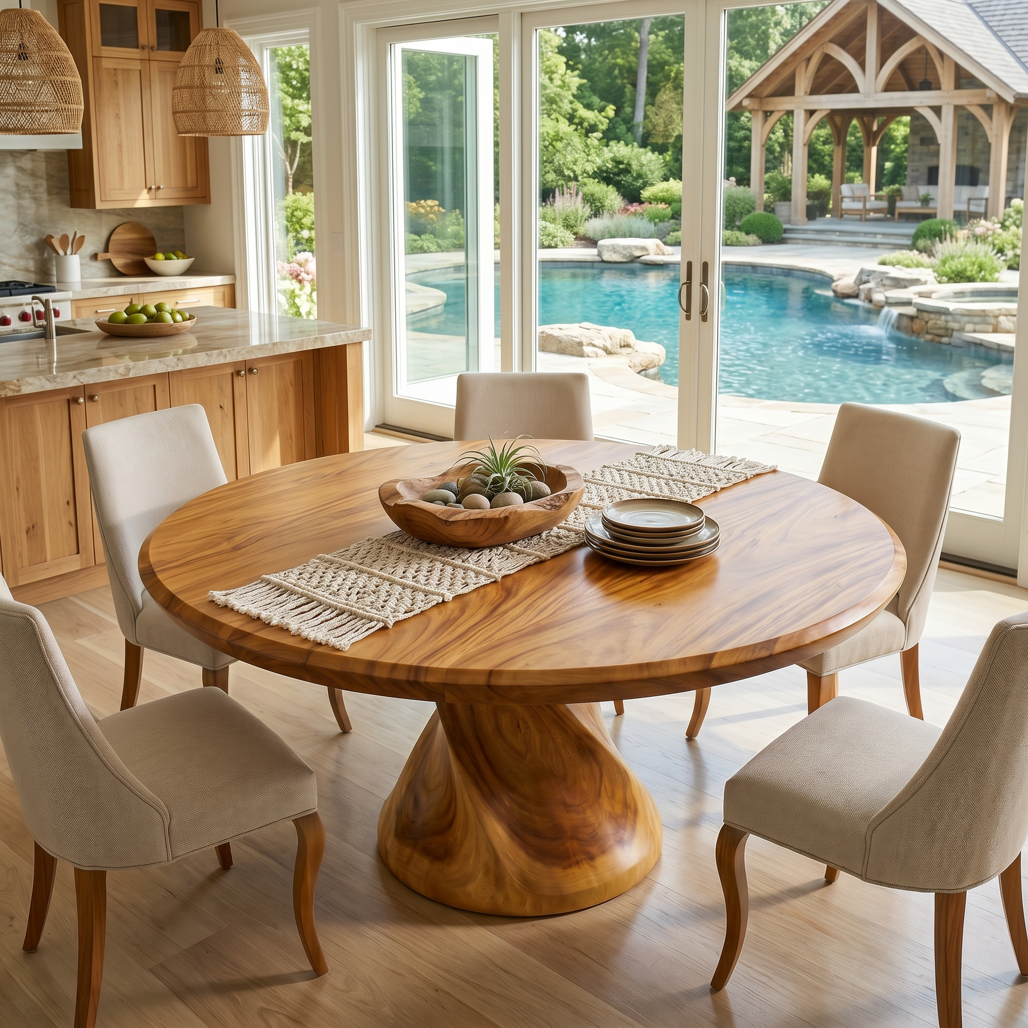 Sculptural Trestle Table For Tropical Dining Room SILDTTRDN073