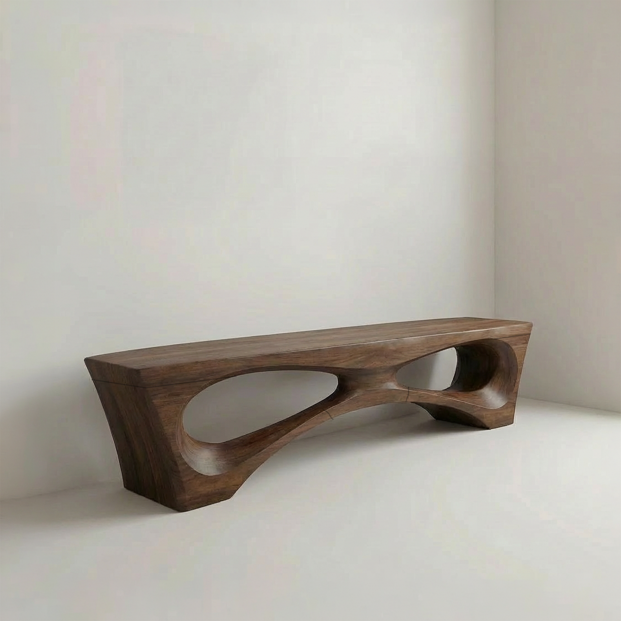 Rustic Organic Geometry Bench For Entryway And Living Room SINLSARS082