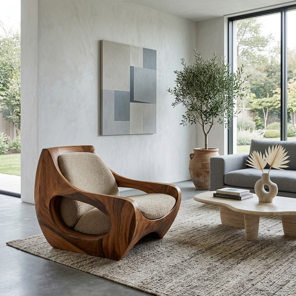 Sculptural Natural Wood Chair For Modern Home Decor RTTHHNCHR151