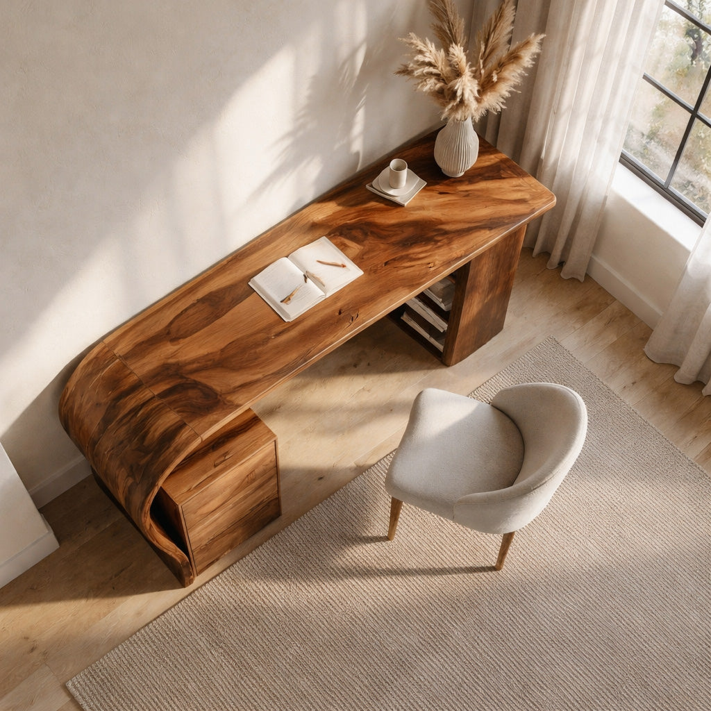 Contemporary Writing Desk With Open Shelf For Home Office RTTHHNDE100