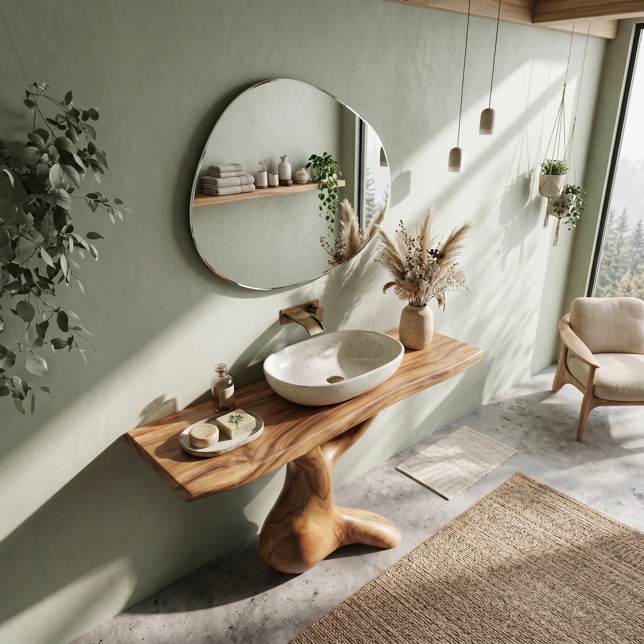 Handcrafted Solid Vanity For Timeless Bathroom Use SILDTTNBRV003