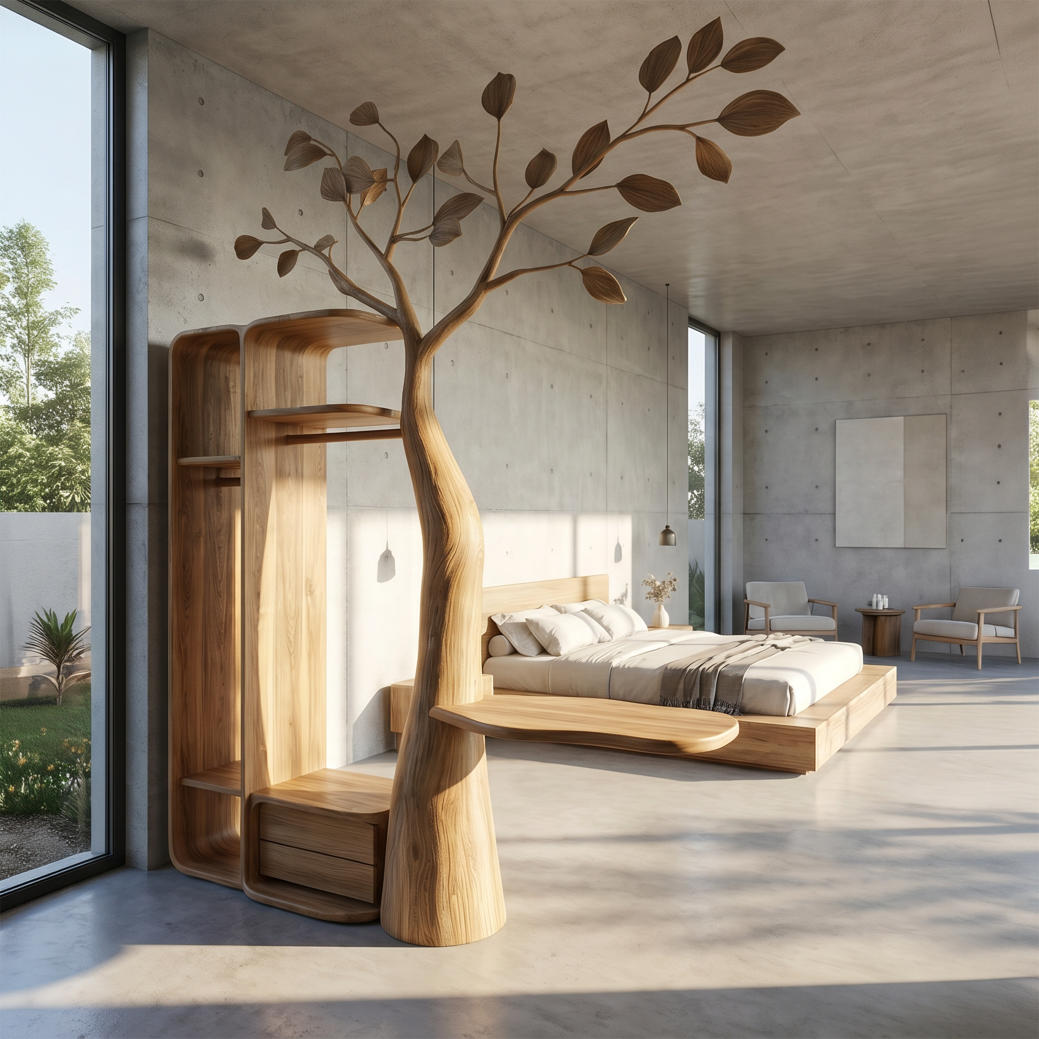 Rustic Tree Coat Rack Wall Mount Vanity Bedroom And Dressing Room SINLSATCR111