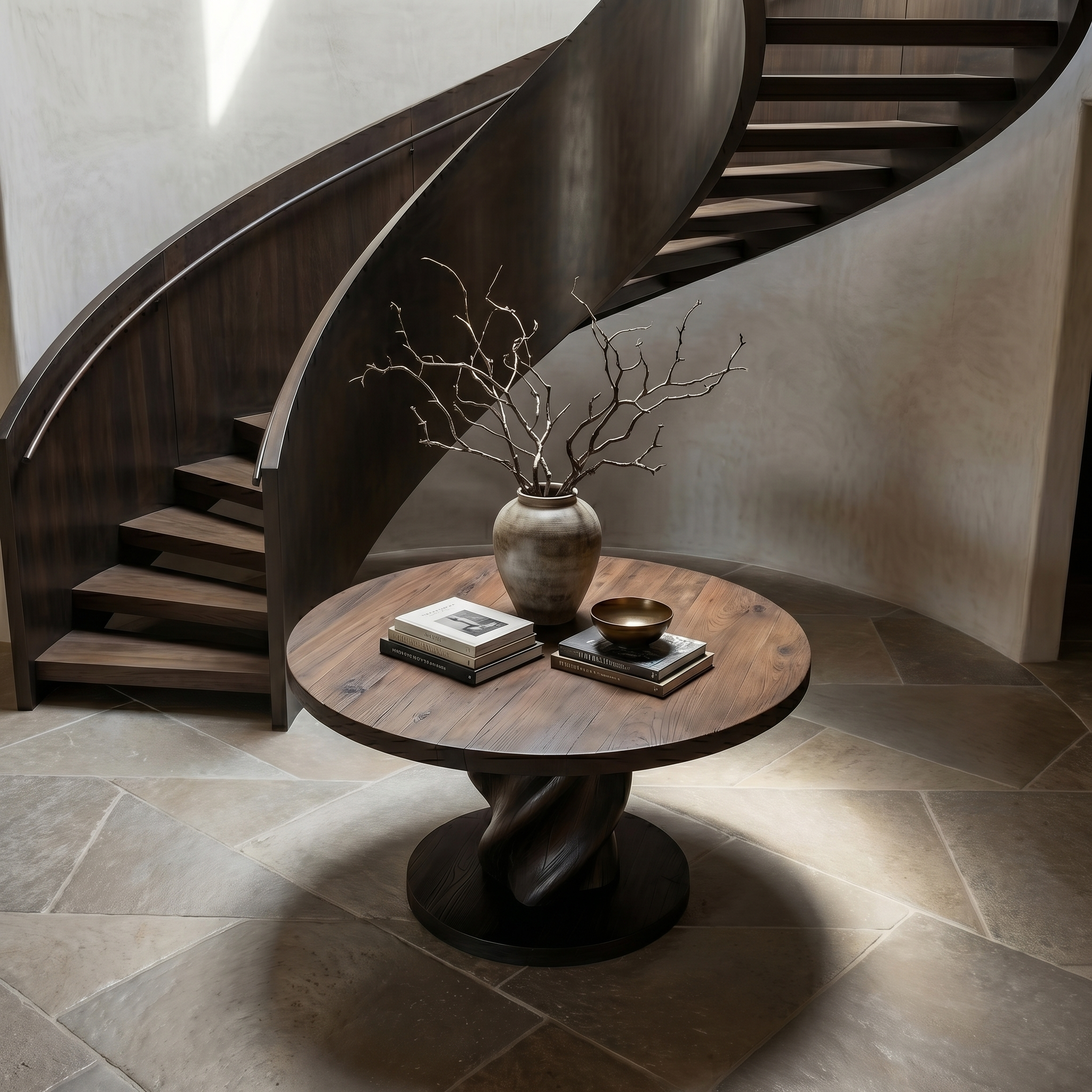 Modern Luxury Statement Round Entry Table For Entryway And Lobby SINLSAFT027