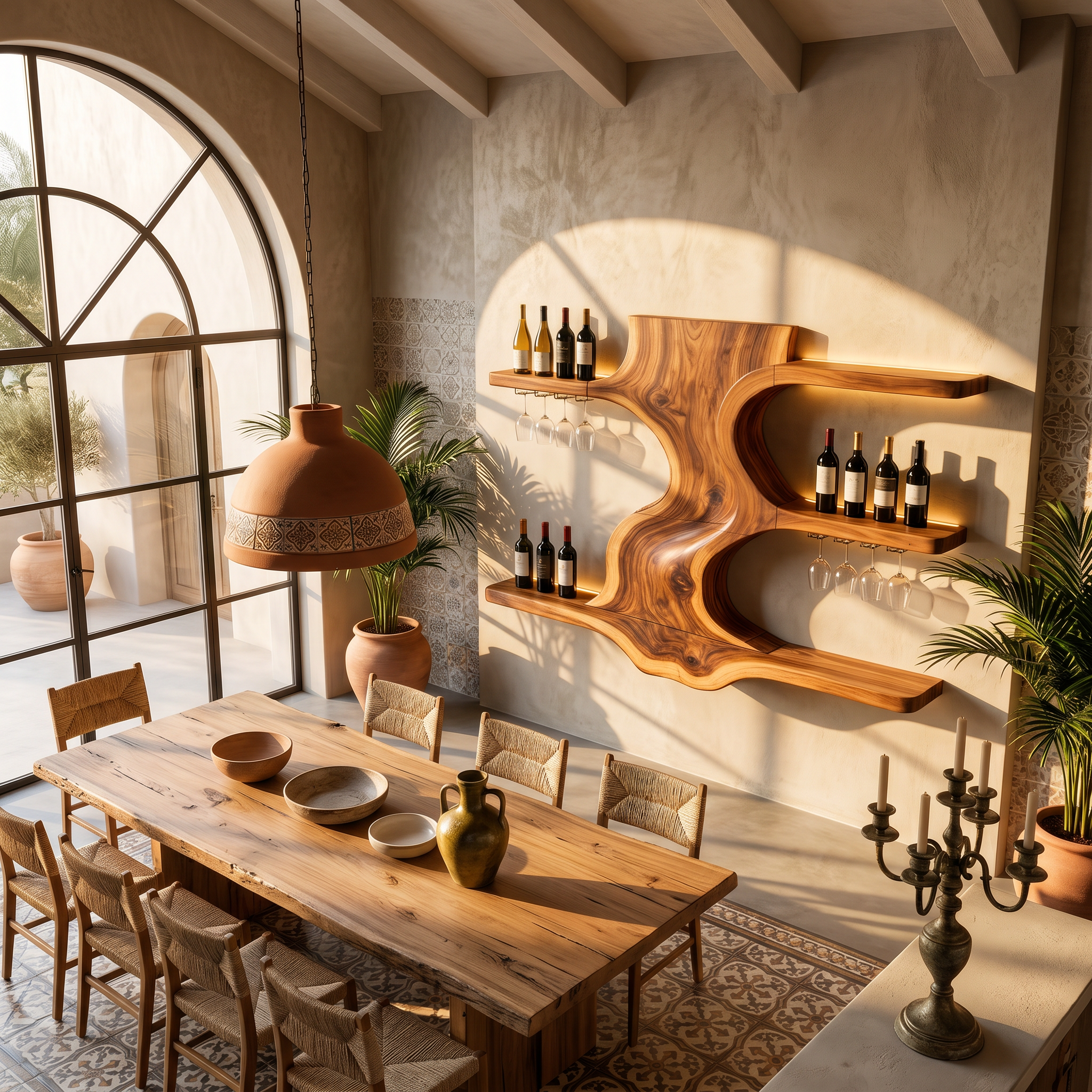 Modern Open Shelf Wine Rack For Entertaining Area SILDTTNWH022