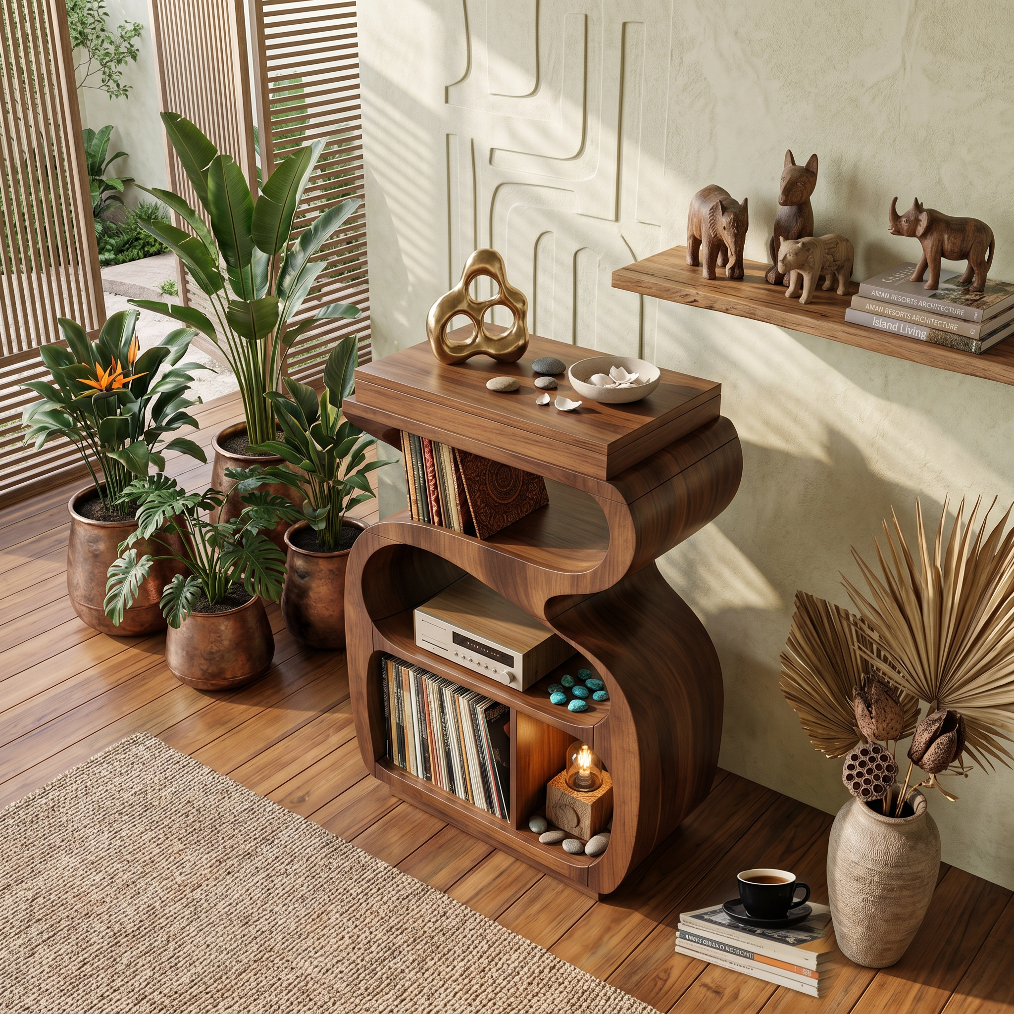 Modern Music Console Stand For Living Room Interior SILDTTNRPT039