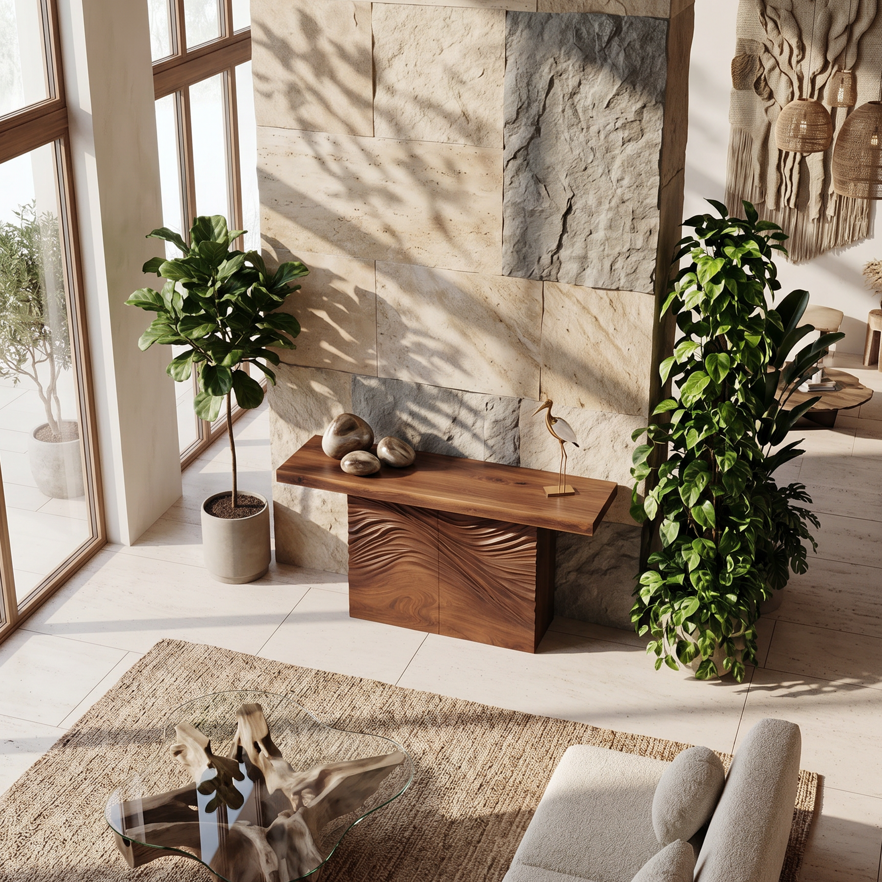 Minimalist Organic Edge Accent Table For Entryway Interior Area SILDTTNCS131