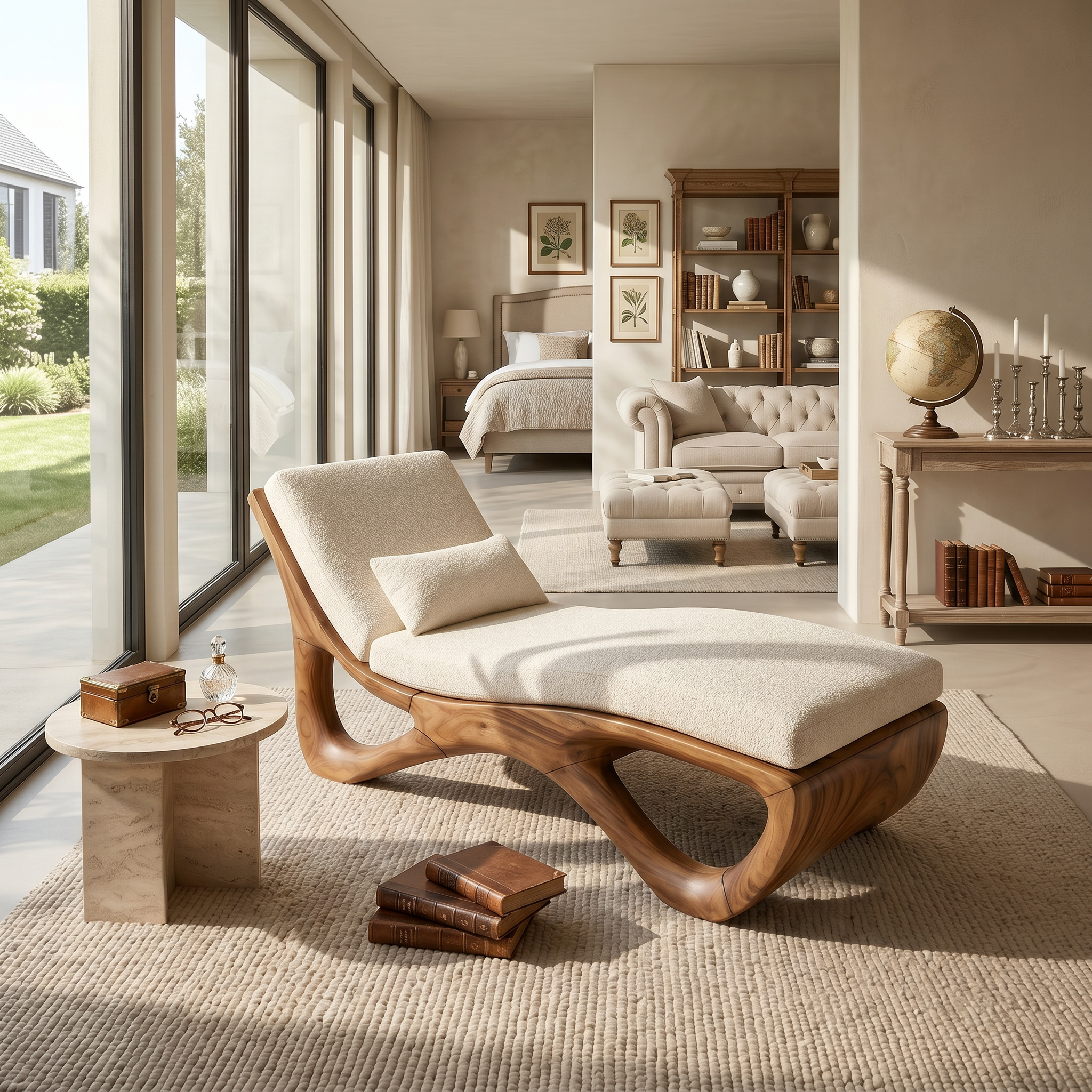 Luxury Organic Modern Chaise Lounge High End Residential Interior SILDTTRDB007