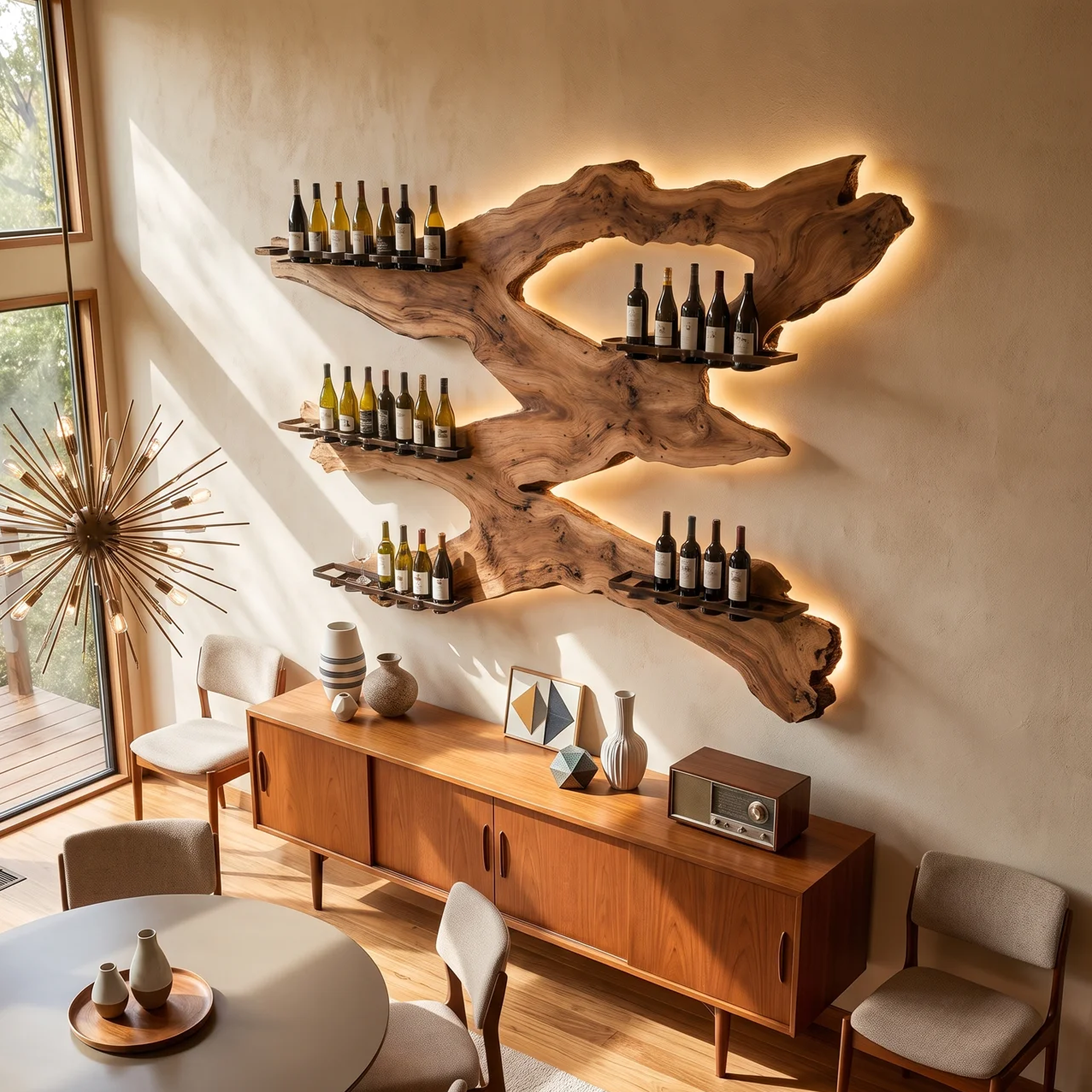 Handcrafted Wine Holder For Kitchen Wine Wall Accent SILDTTRWH027