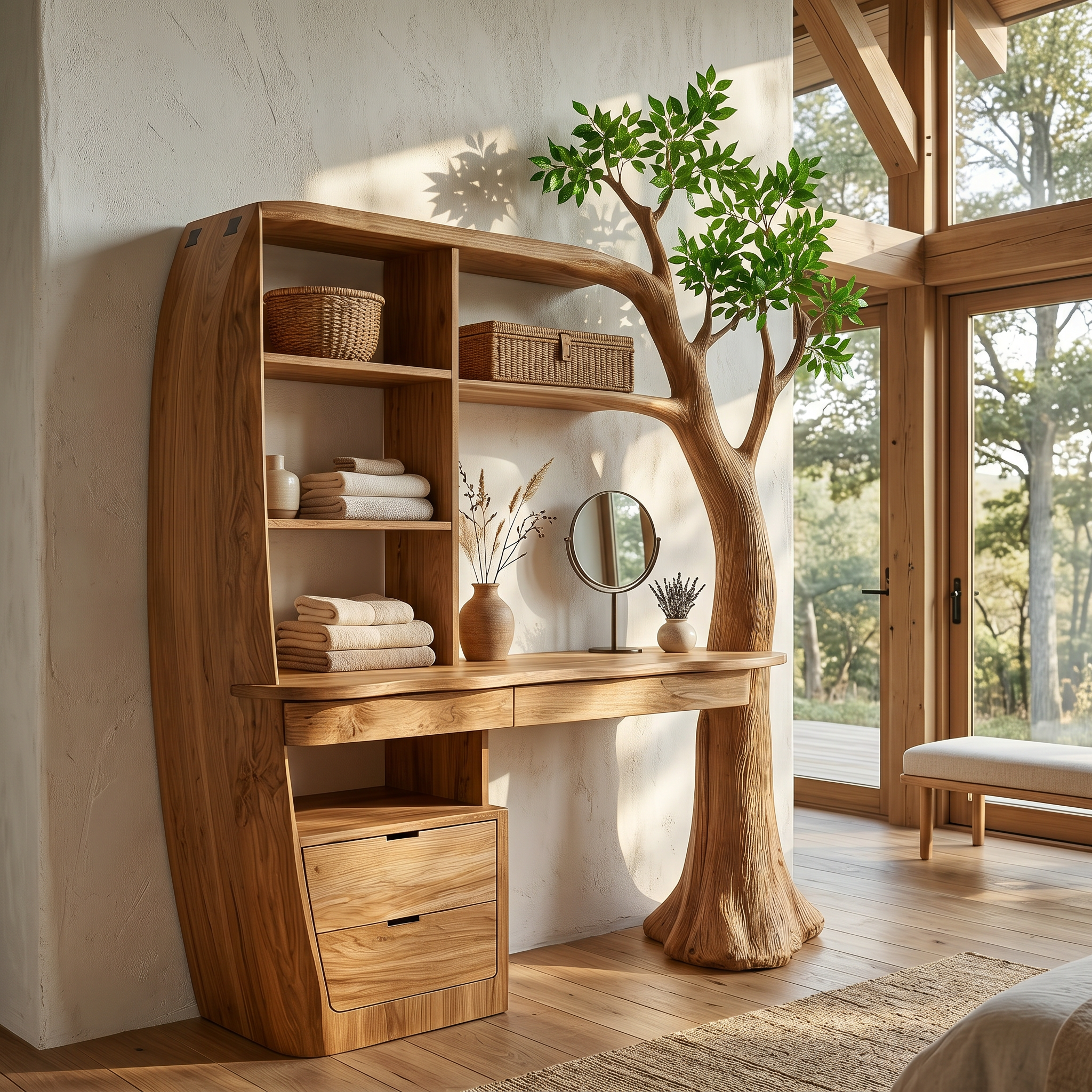 Natural Makeup Vanity Bedroom And Dressing Room SINLSABDT080
