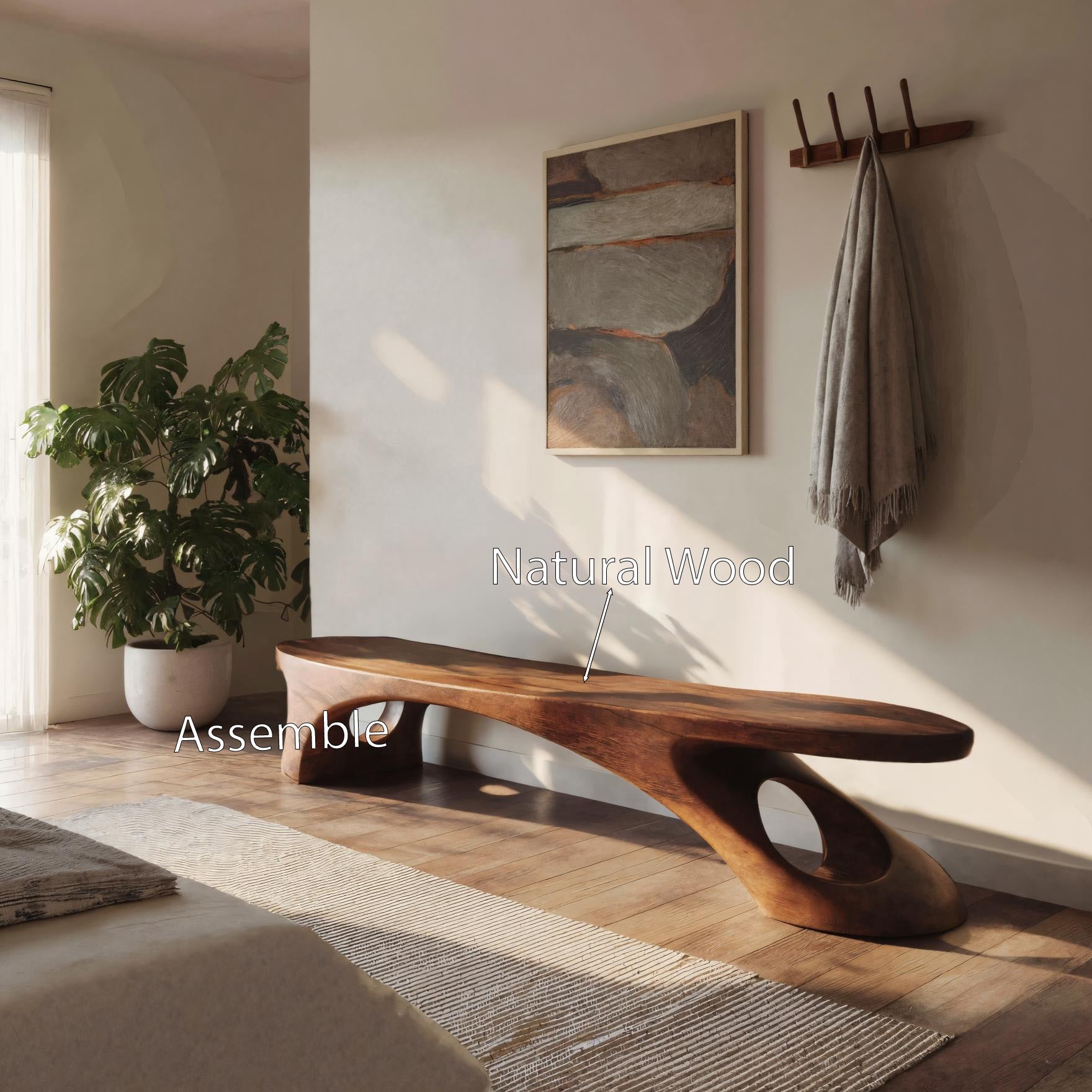 Modern Sculptural Bench With Organic Design For Entryway SITHHNCHR045