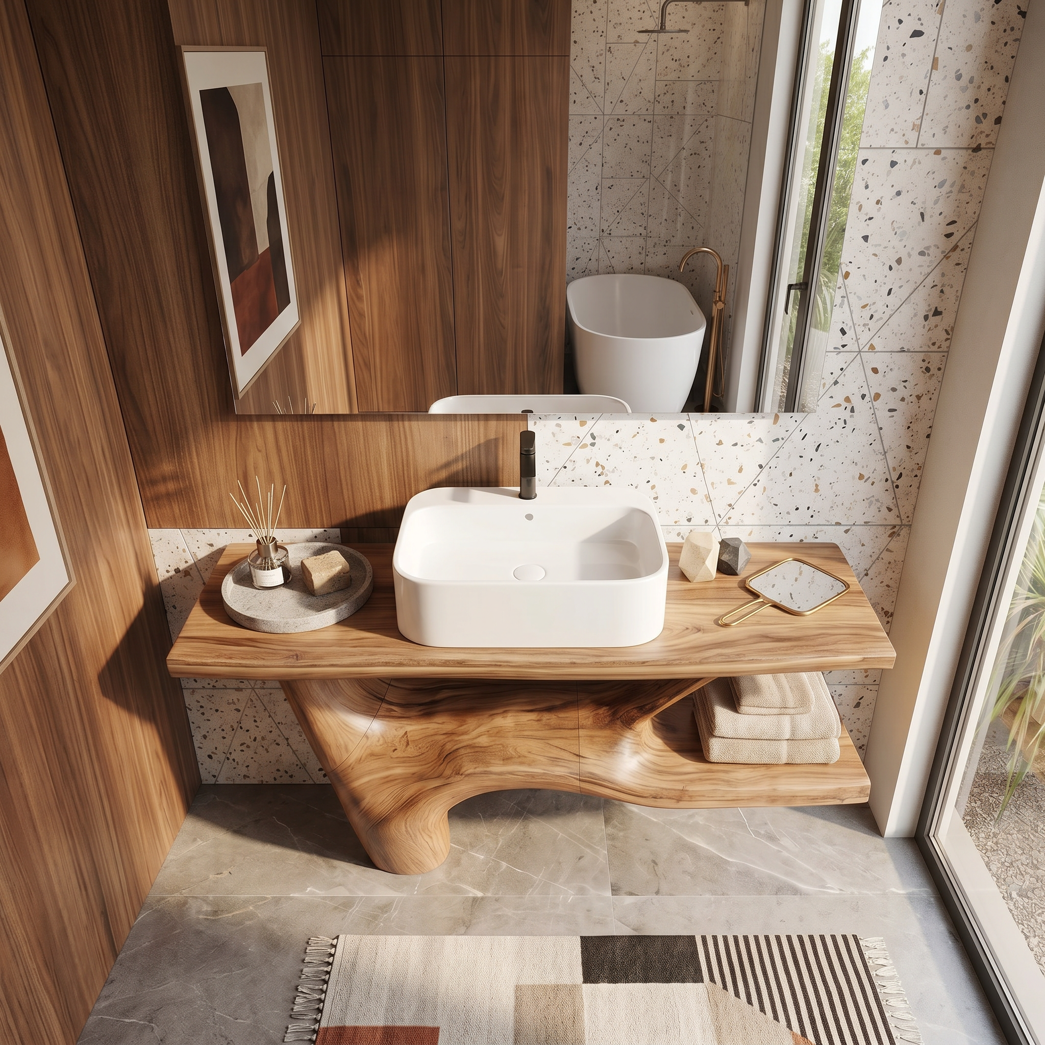 Handcrafted Solid Wood Vanity For Natural Interiors SILDTTRBRV002