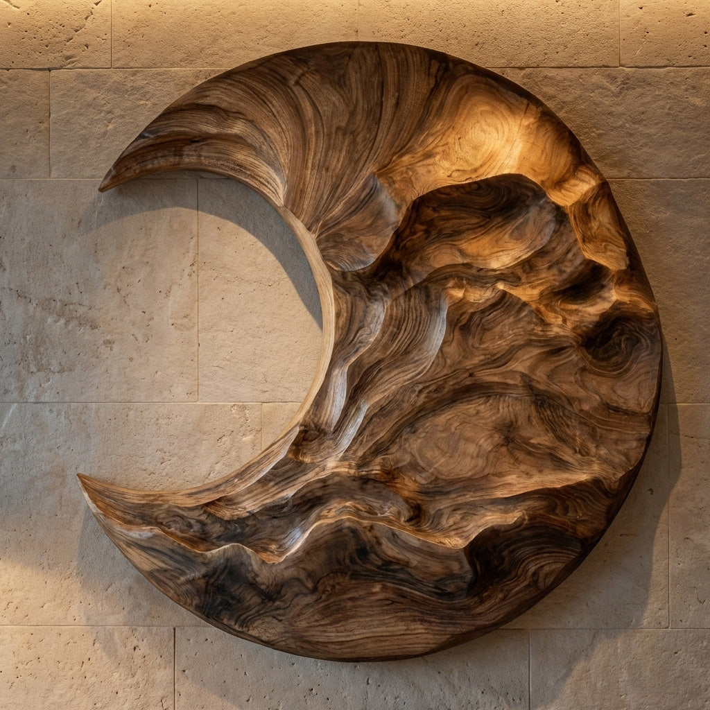 Contemporary Moon Wooden Wall Art For Living Room RTTHHNWA171