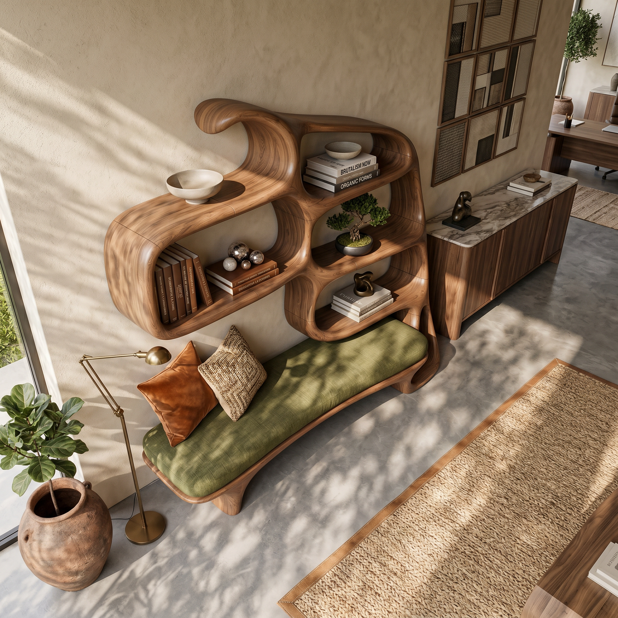 Modern Sculptural Bookshelf For Stylish Reading Space SILDTTNBS052