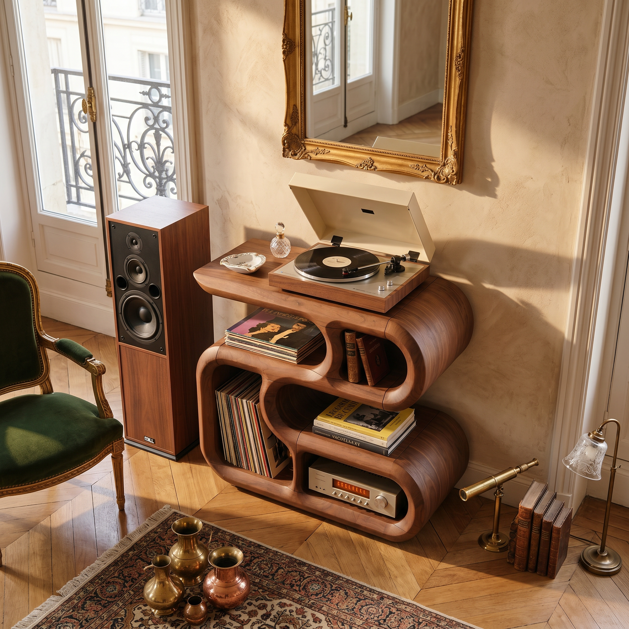 Minimalist Record Player Cabinet For Apartment Living Space SILDTTNRPT032