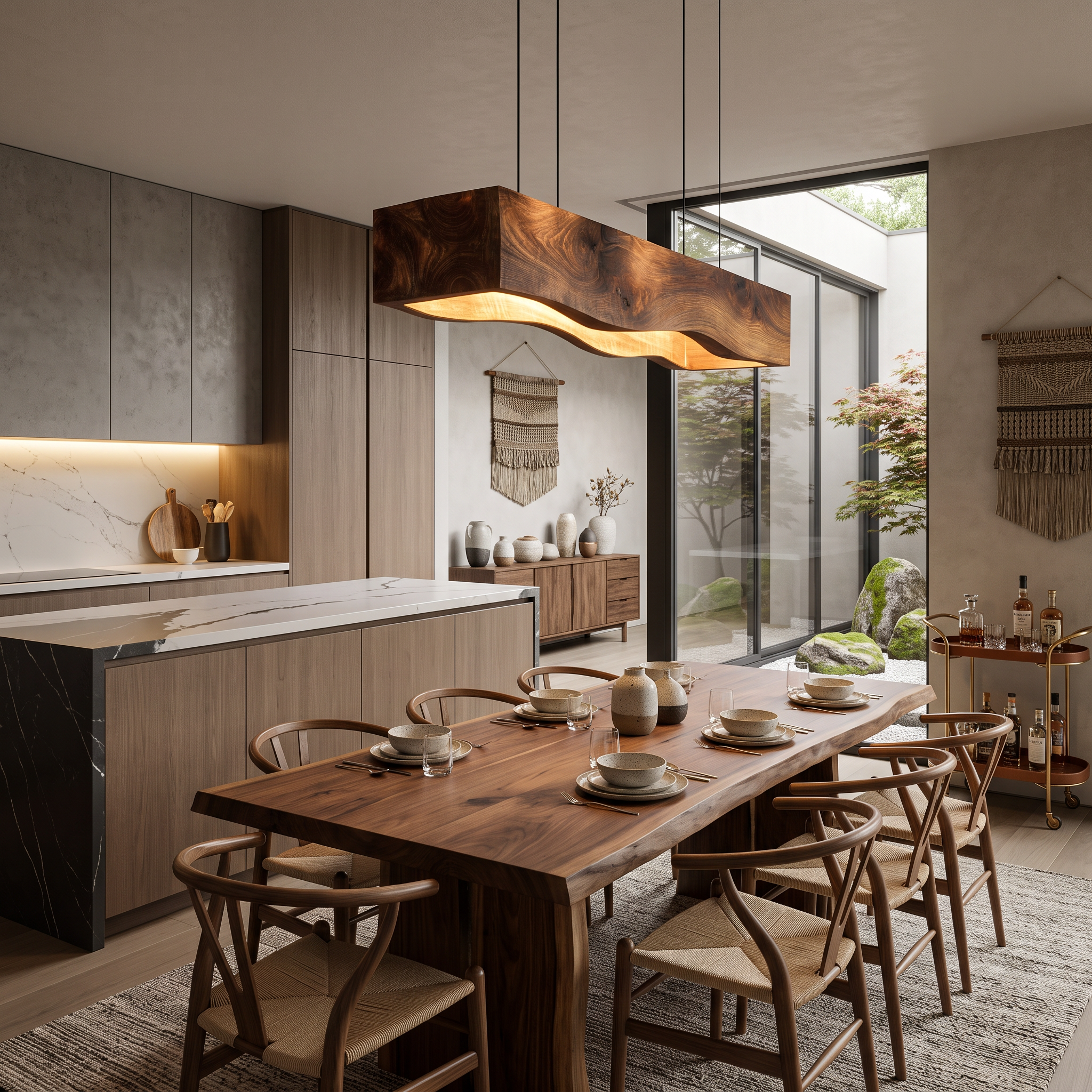 Long Wooden Hanging Lamp For Dining Tables RTTHTTCE010