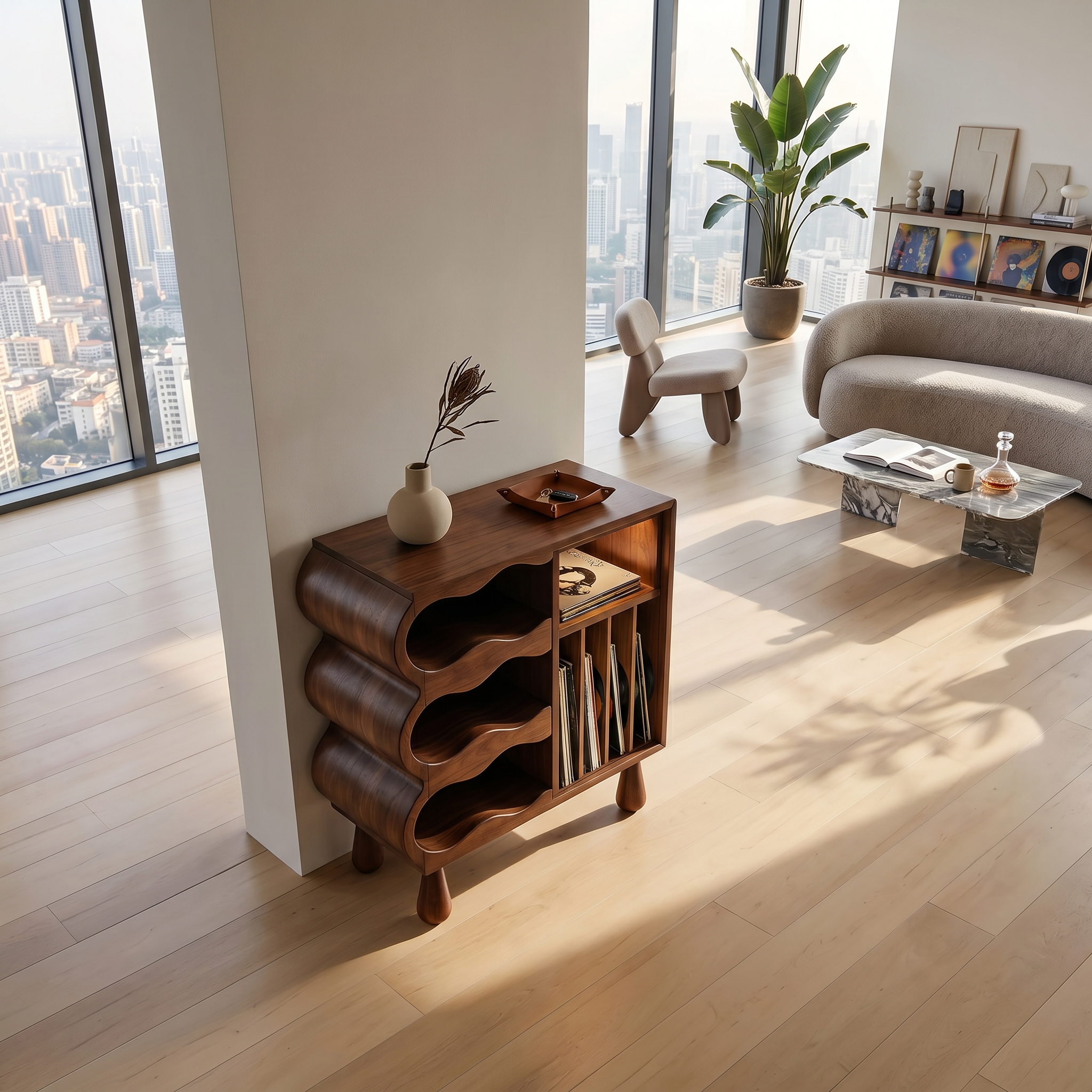Scandinavian Record Player Stand For Vinyl Listening Space SILDTTNRPT038