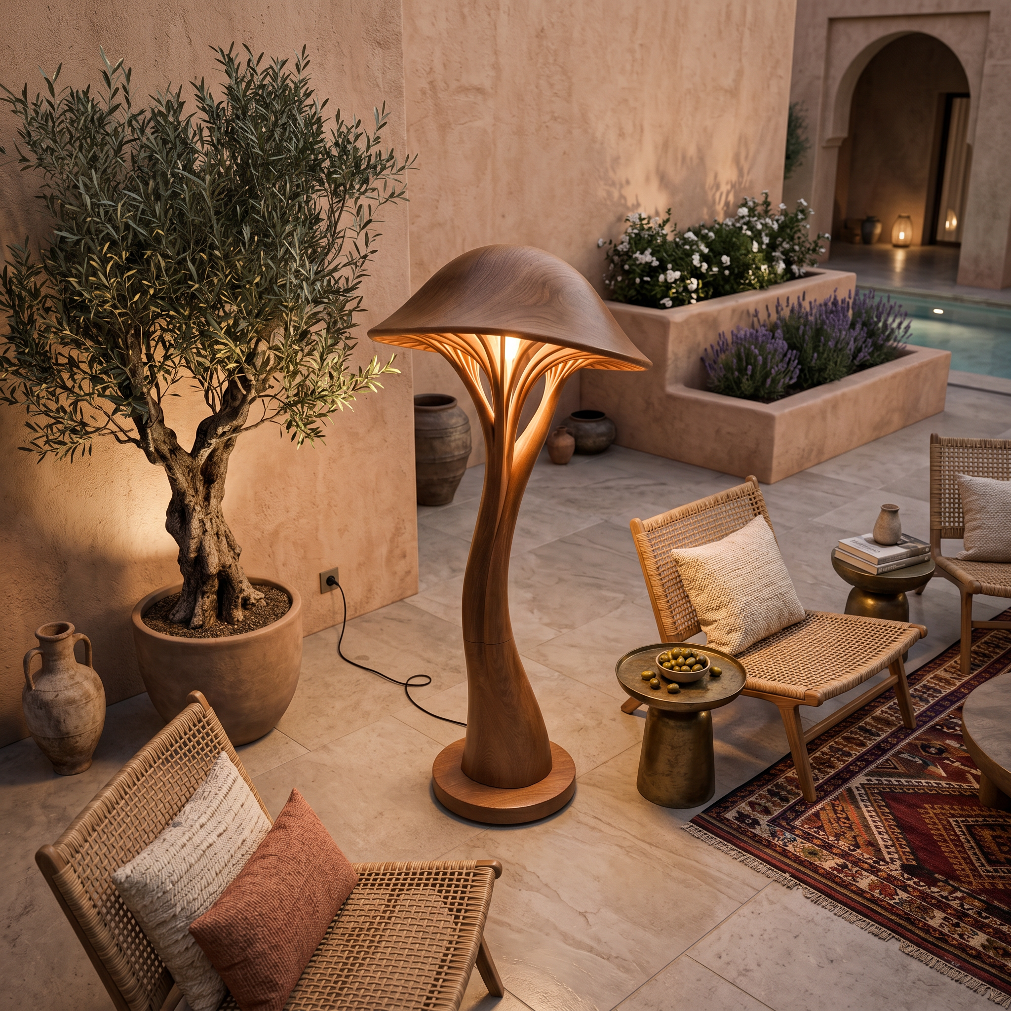 Contemporary Bloom Mushroom Floor Lamp For Living Room SILDTTNLAM012