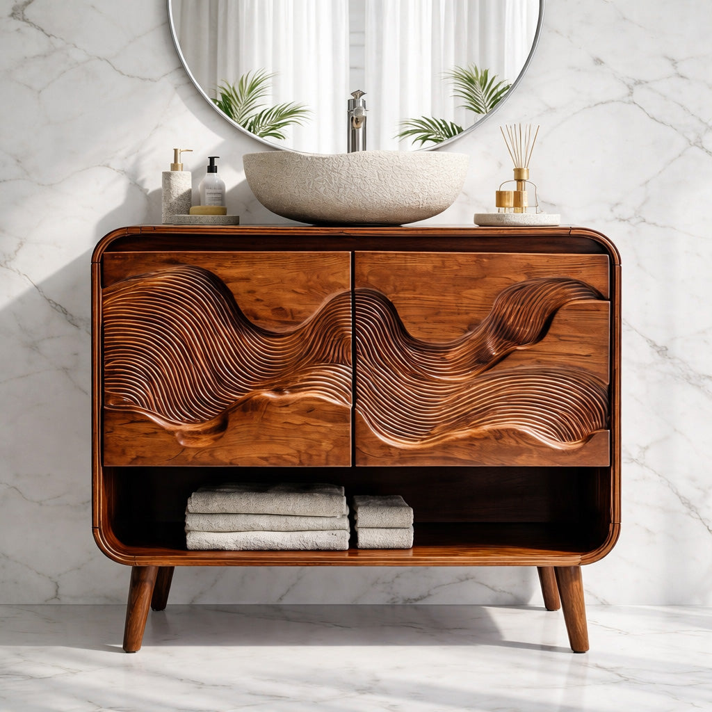 Coastal Wooden Bathroom Vanity For Bathroom RTTHHNBRV014