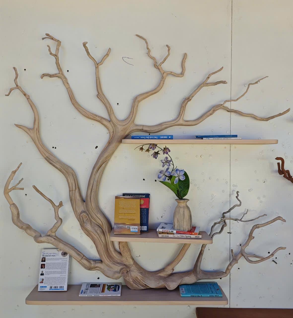 Tree Branch Floating Corner Shelf Mini Bookcase Driftwood SINLTB130