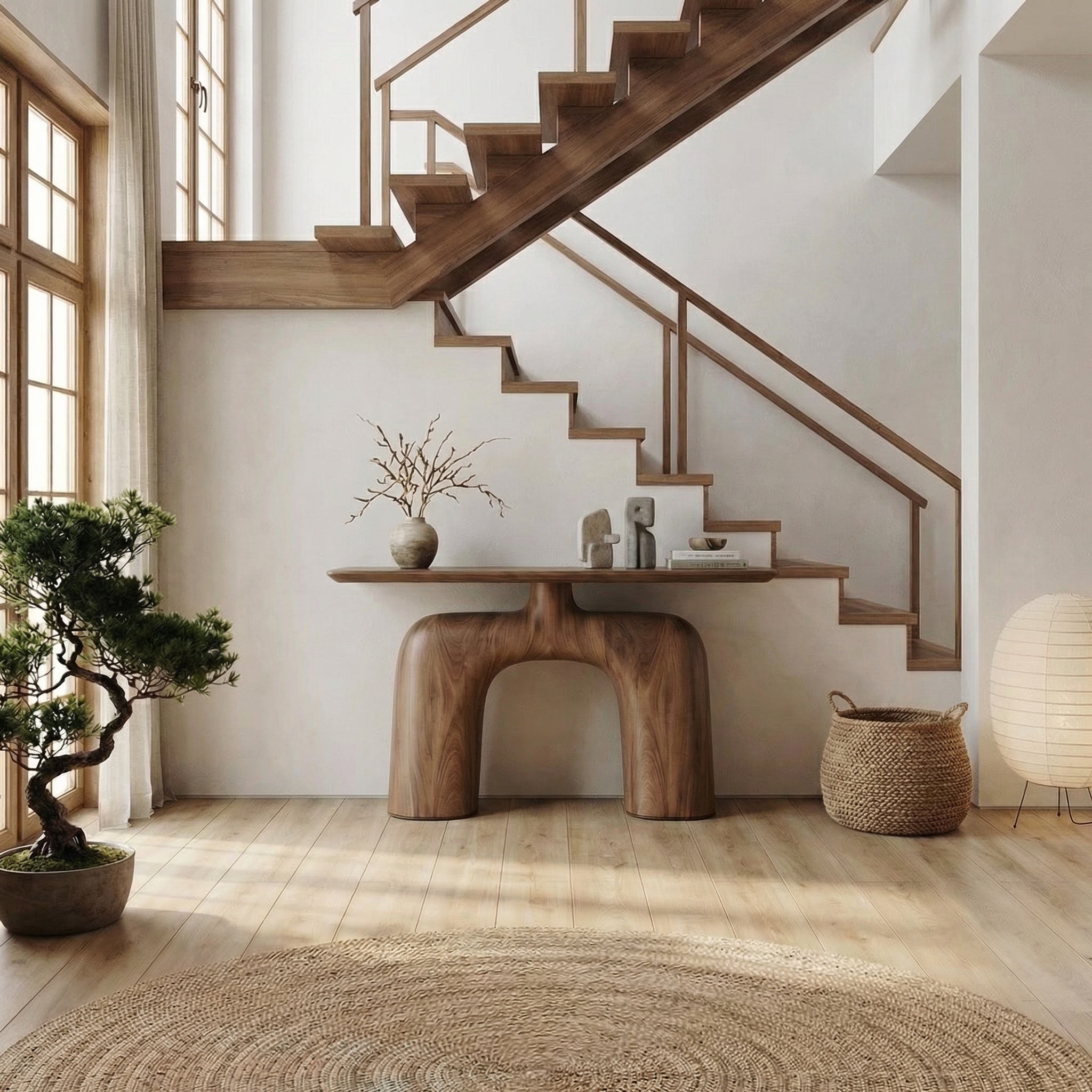 Organic Console Table Wooden Living Room SINLSACS528