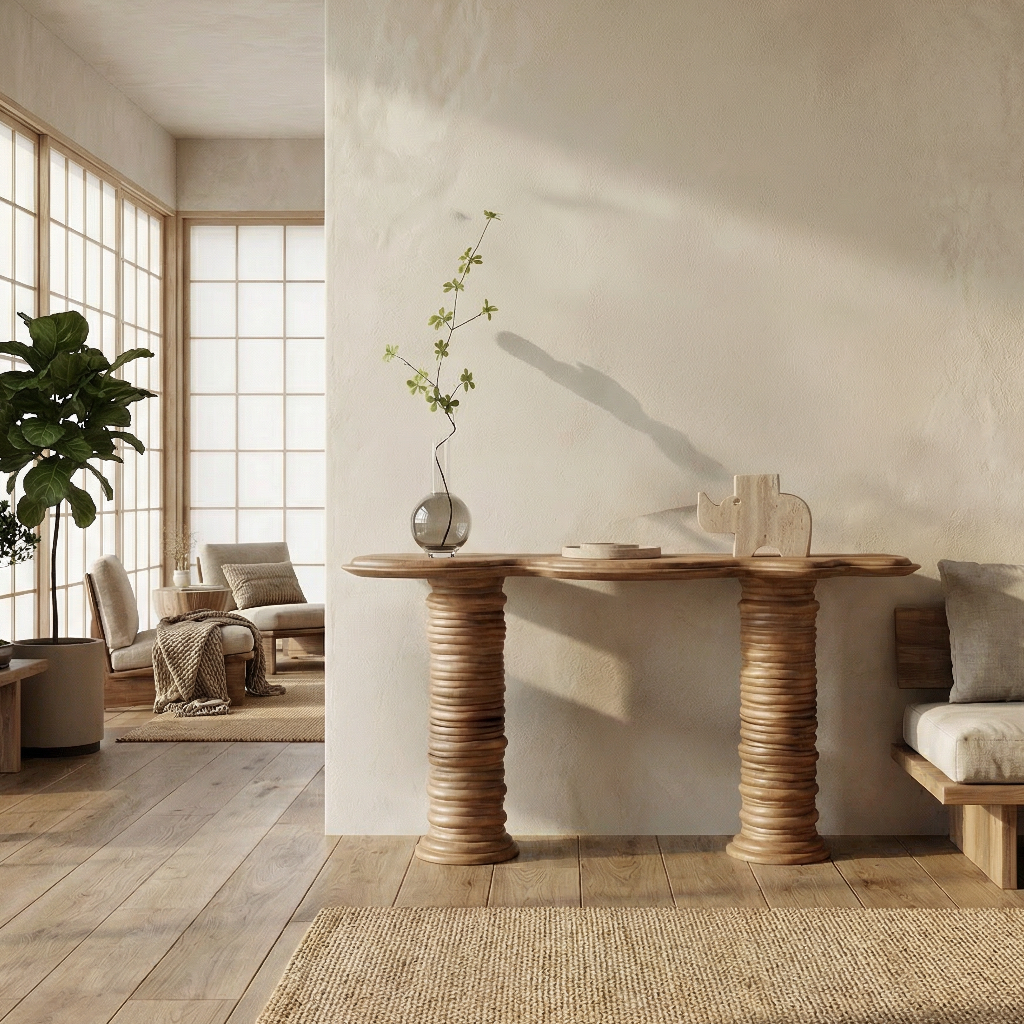 Rustic Console Table Solid Wood Entryway Living Room Hallway SINLSACS524
