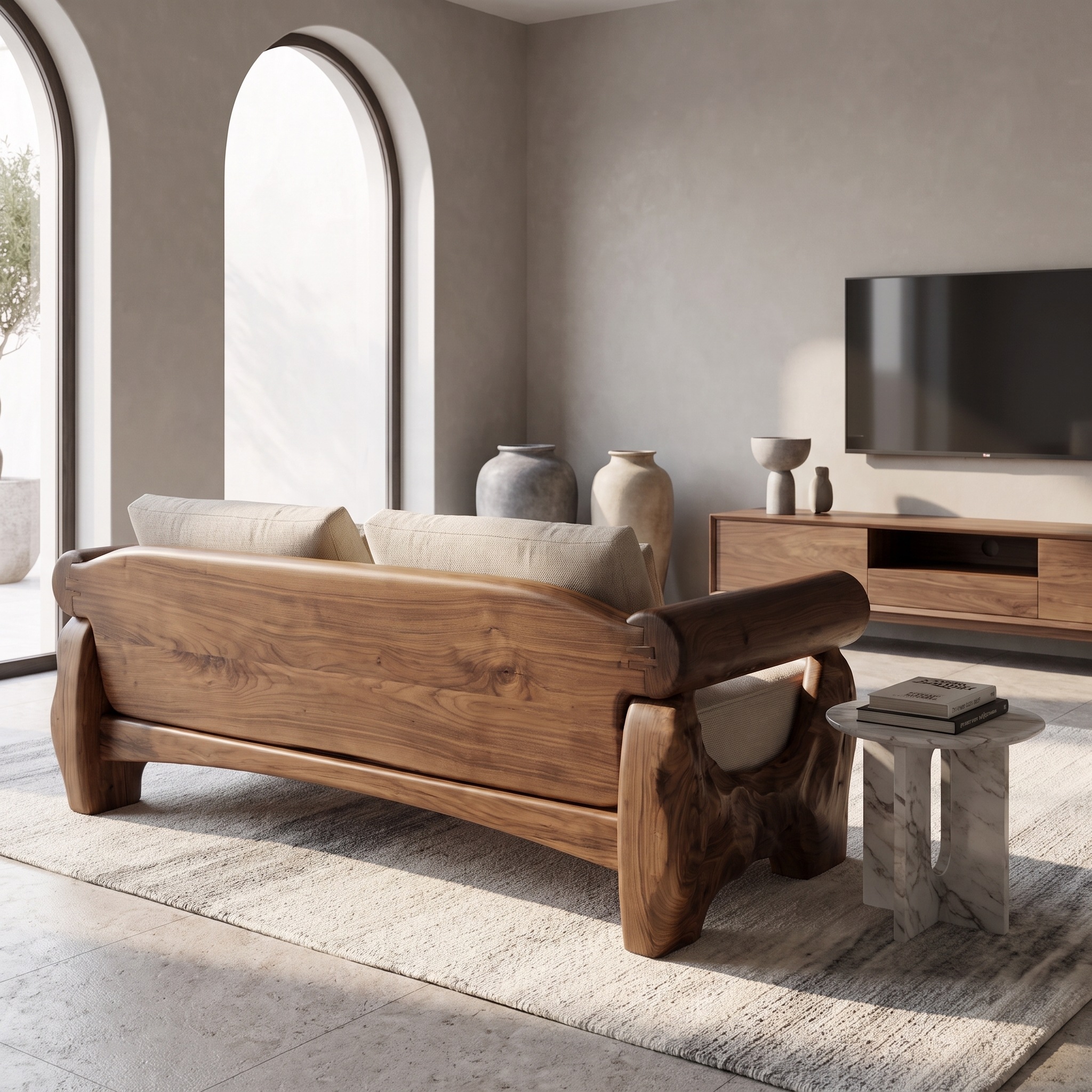 Sculptural Sofa Frame For Living Room SINLSASF050