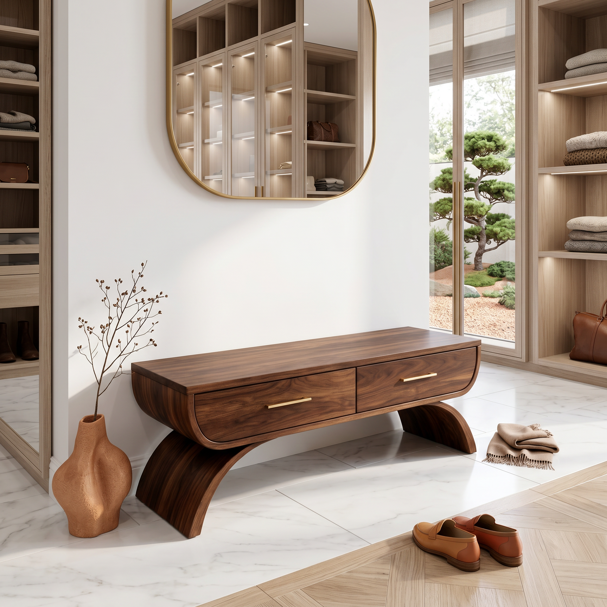 Contemporary Storage Bench With Drawer For Mudroom Interior Area SILDTTNBEN013