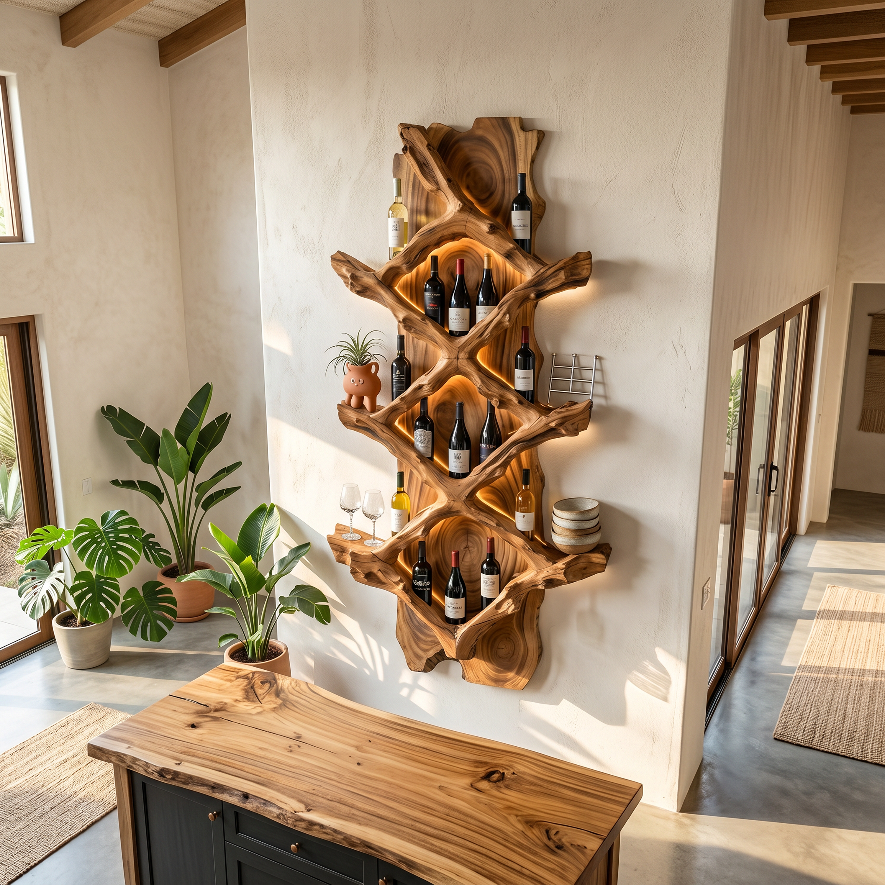 Rustic Wine Holder For Furniture Country Bar Vibe SILDTTRWH030