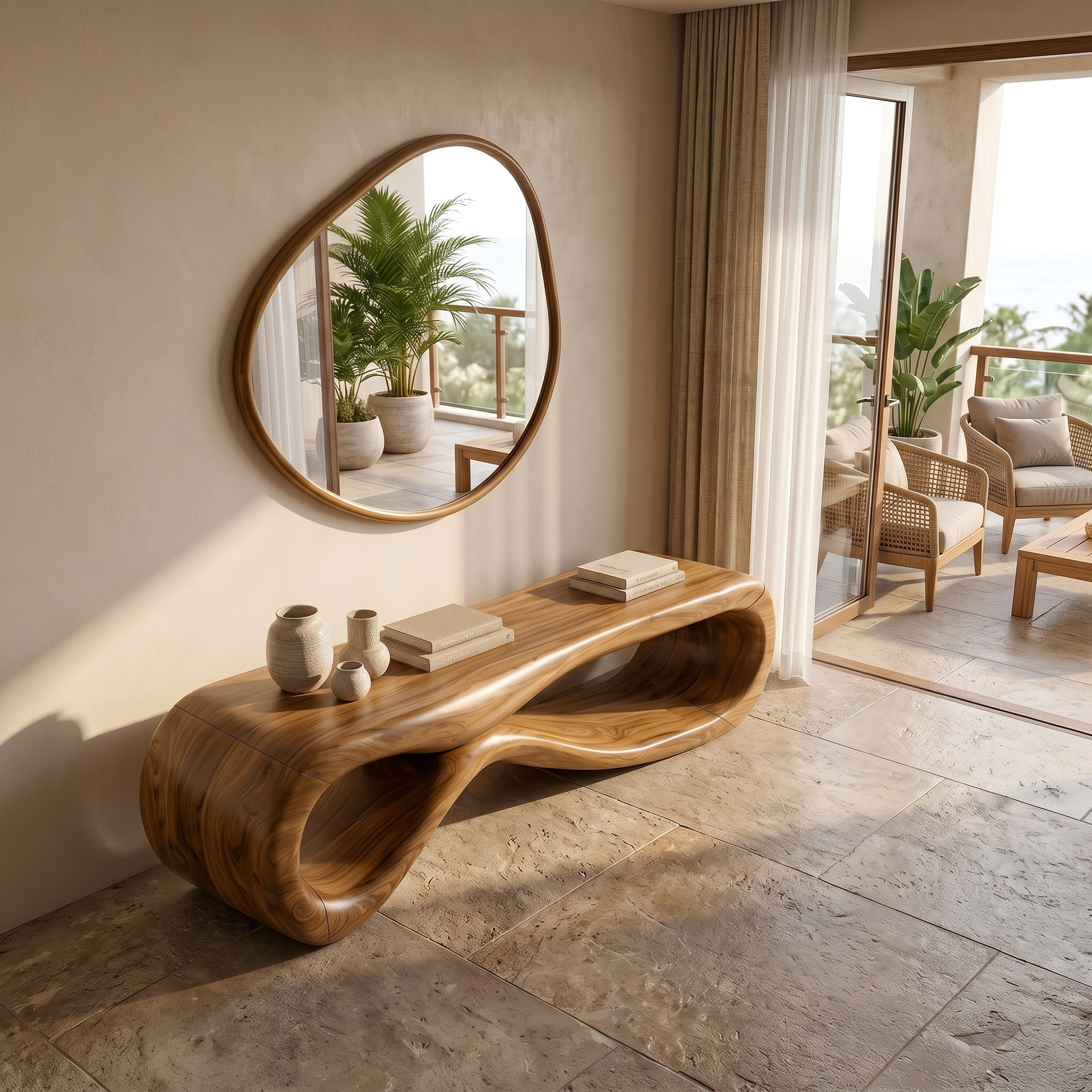 Organic Sculptural Bench Coastal Residence SILDTTRBEN067