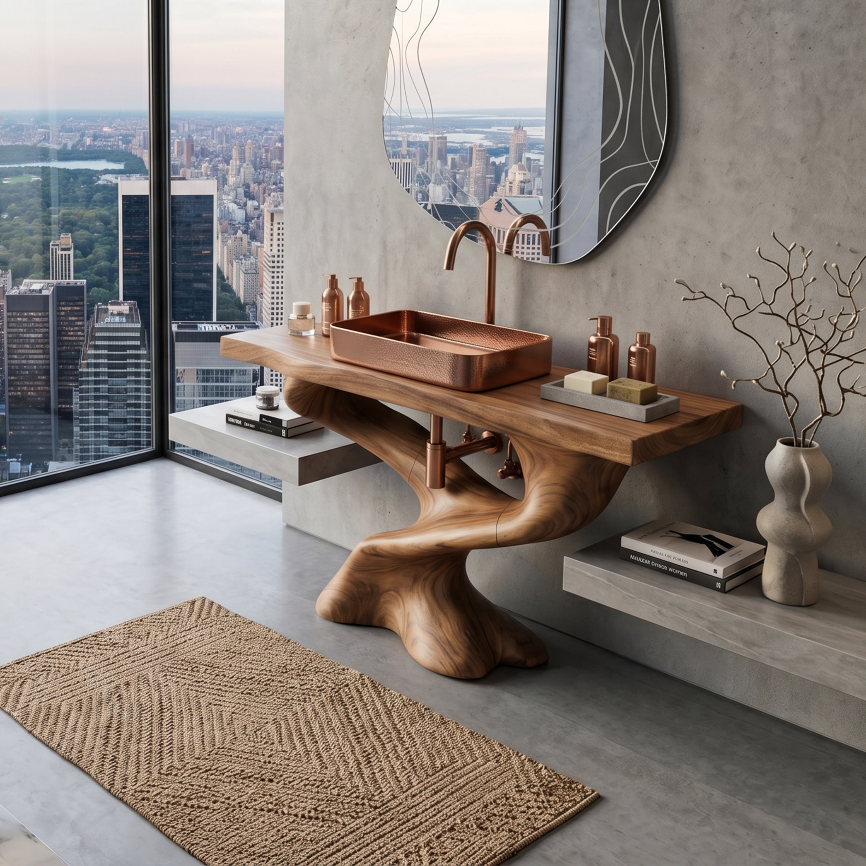 Handcrafted Solid Vanity For Unique Bathroom Design SILDTTNBRV011