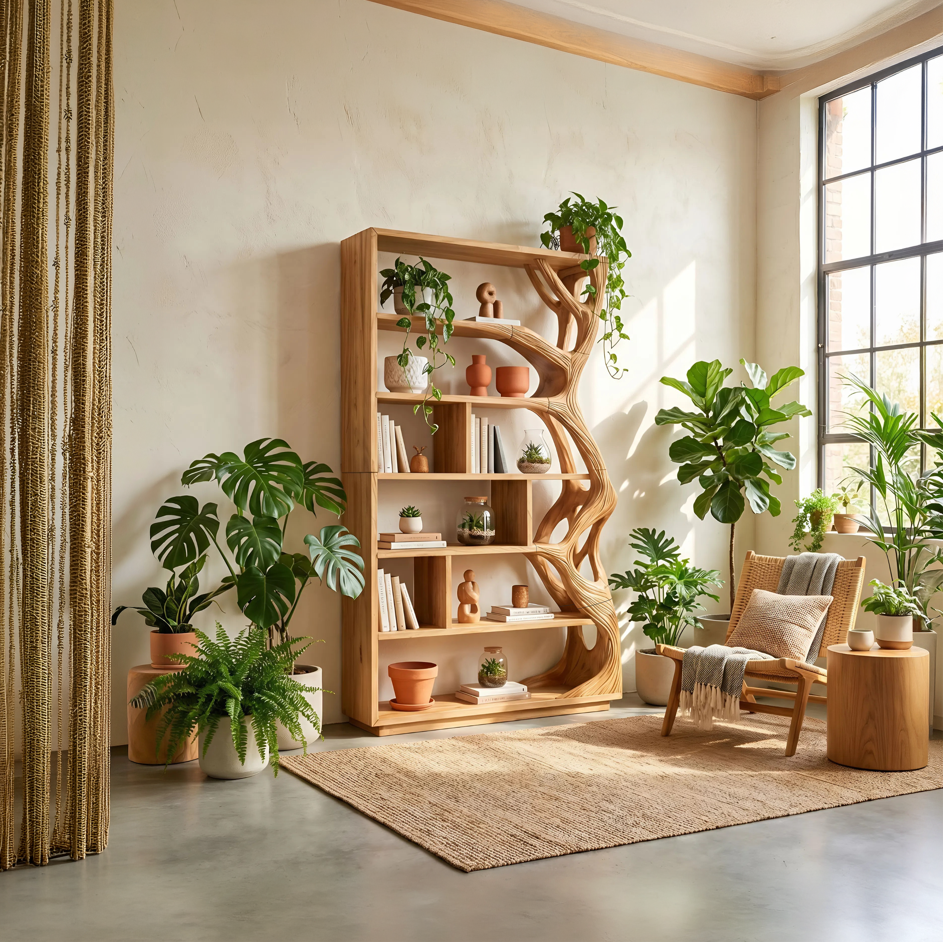 Contemporary Artistic Bookcase Storage Organizer For Office Space SILDTTNBS010