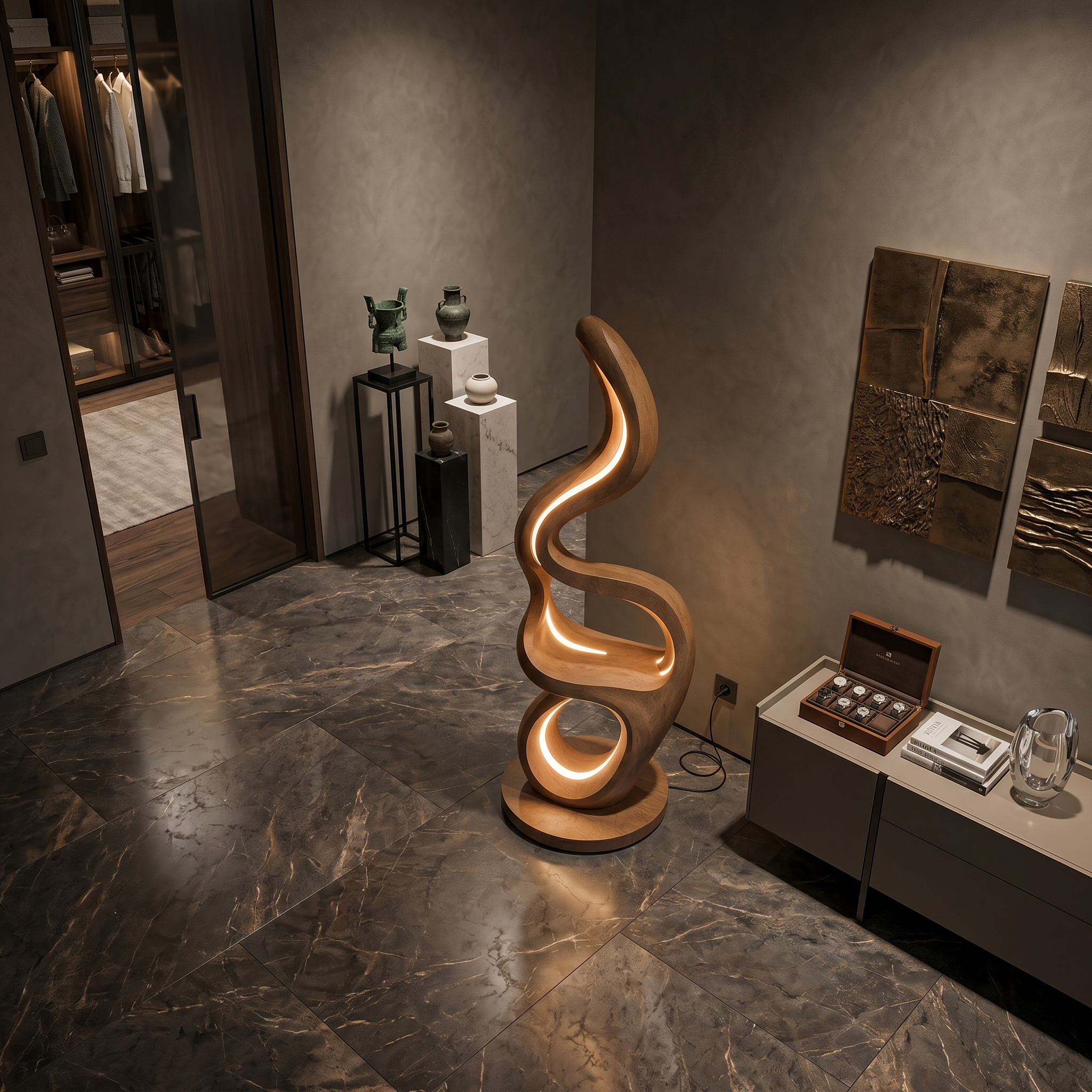 Modern Teardrop Lamp With Shelf For Reading SILDTTNLAM023
