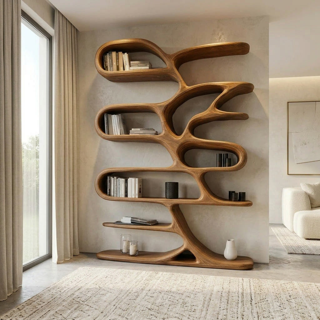 Contemporary Wooden Bookcase For Minimalist Living Room Decor RTTHHNBS158