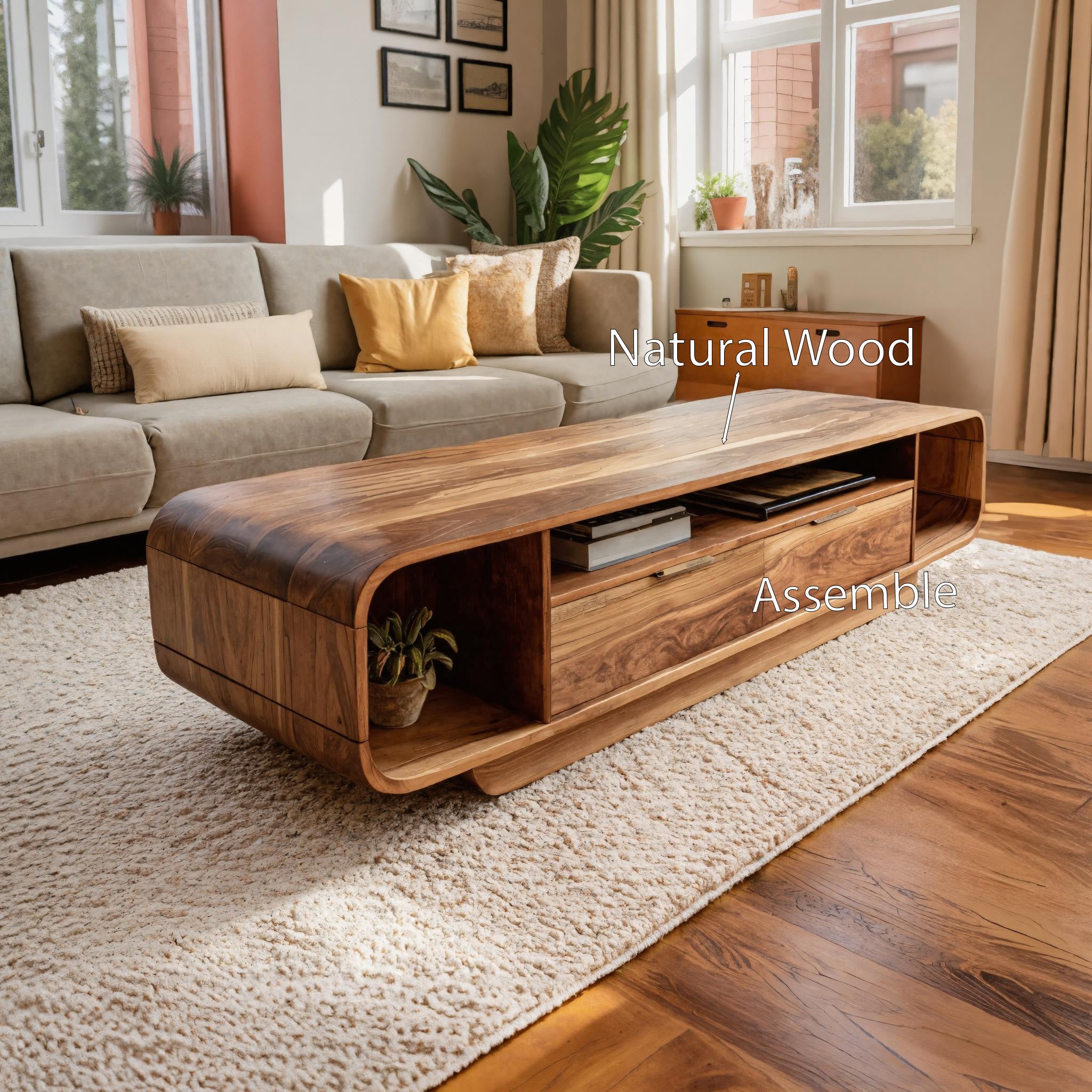 Modern Coffee Table With Storage Drawers For Living Room SITHHNCF020