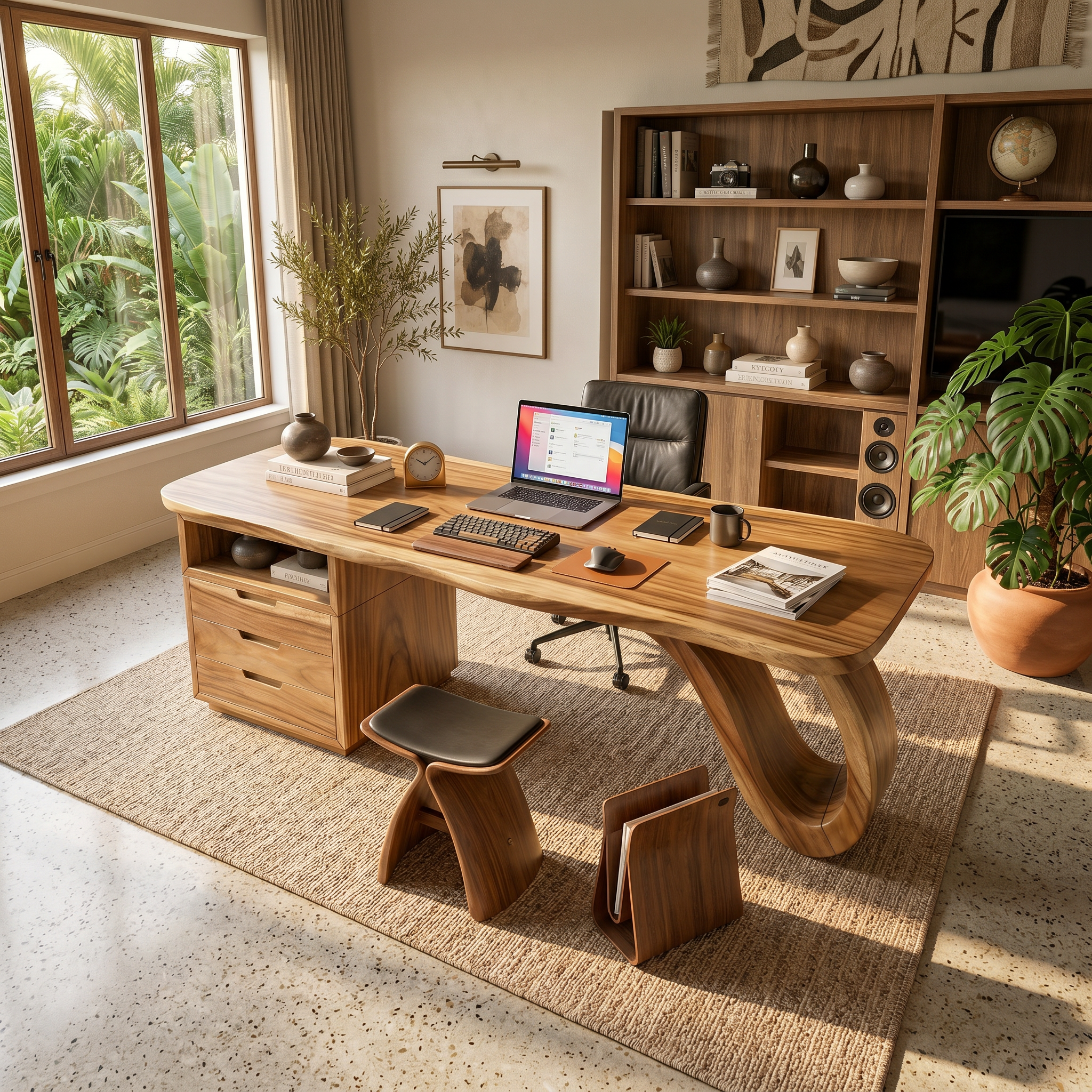 Organic Sculptural Executive Desk Luxury Workspace SILDTTRDE024