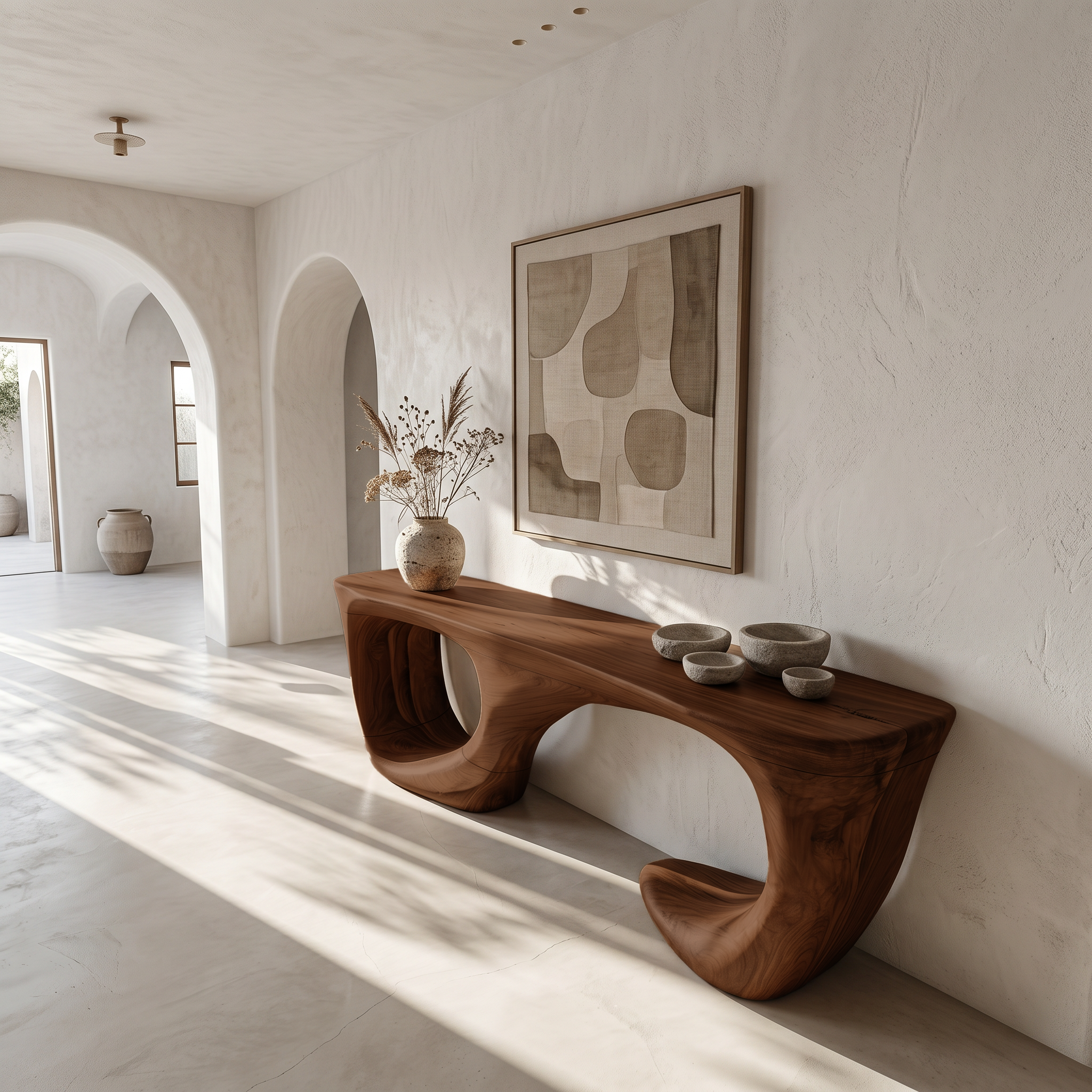 Contemporary Console Table With Curved Open Structure For Living Room SINLSACS650