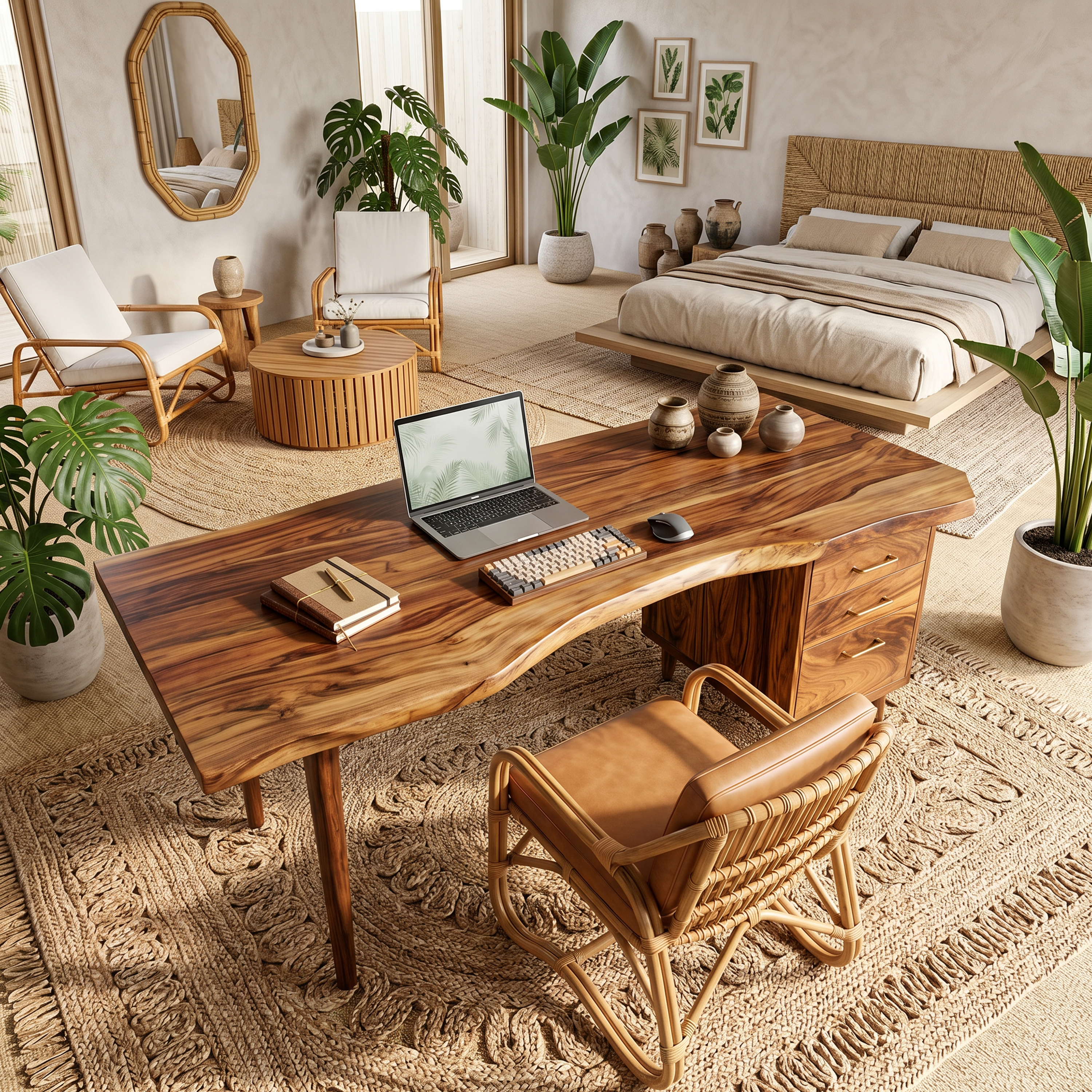 Urban Writing Desk With Drawer Storage For Apartment Office SILDTTRDE018