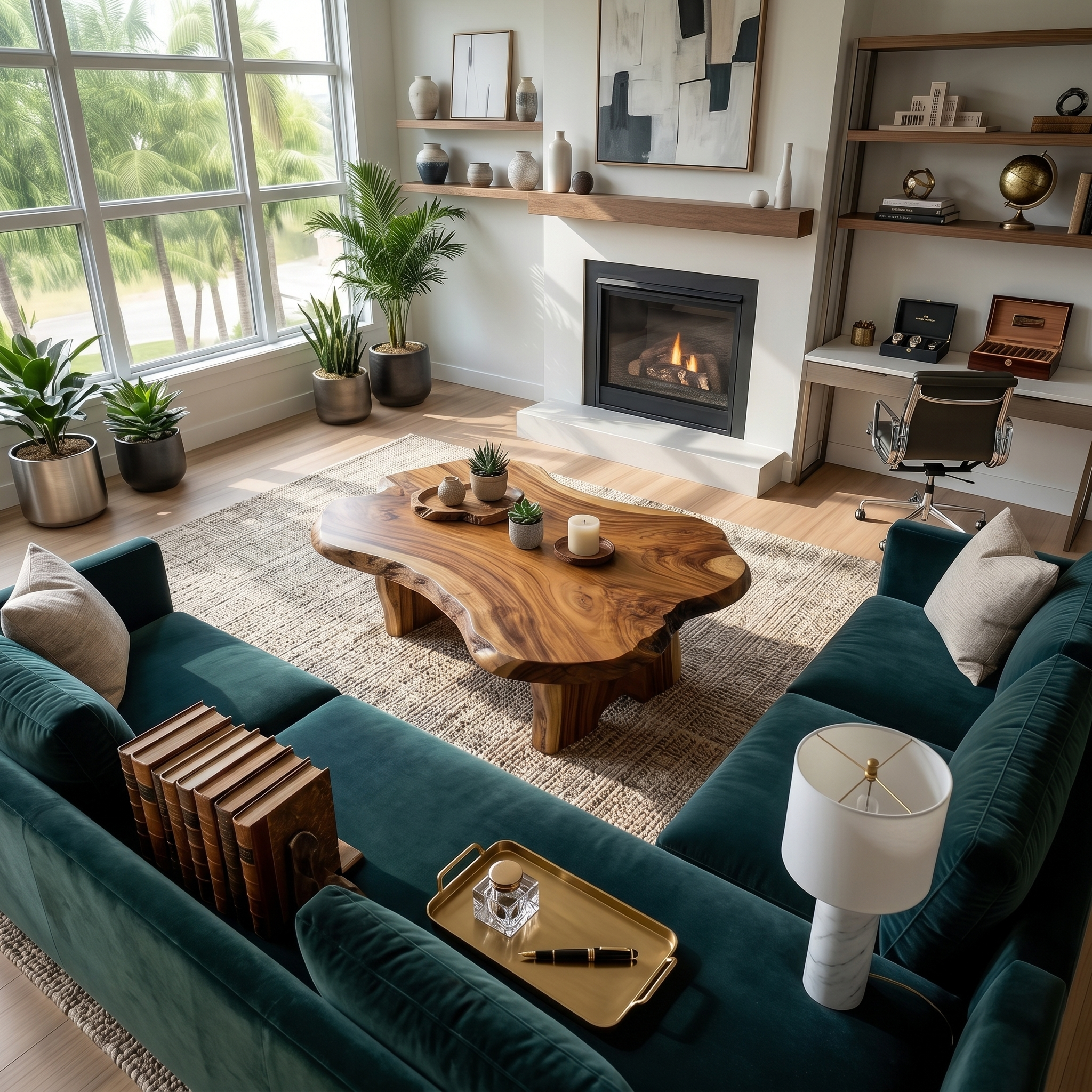 Rustic Live Edge Coffee Table For Fireplace Room SILDTTRCF124