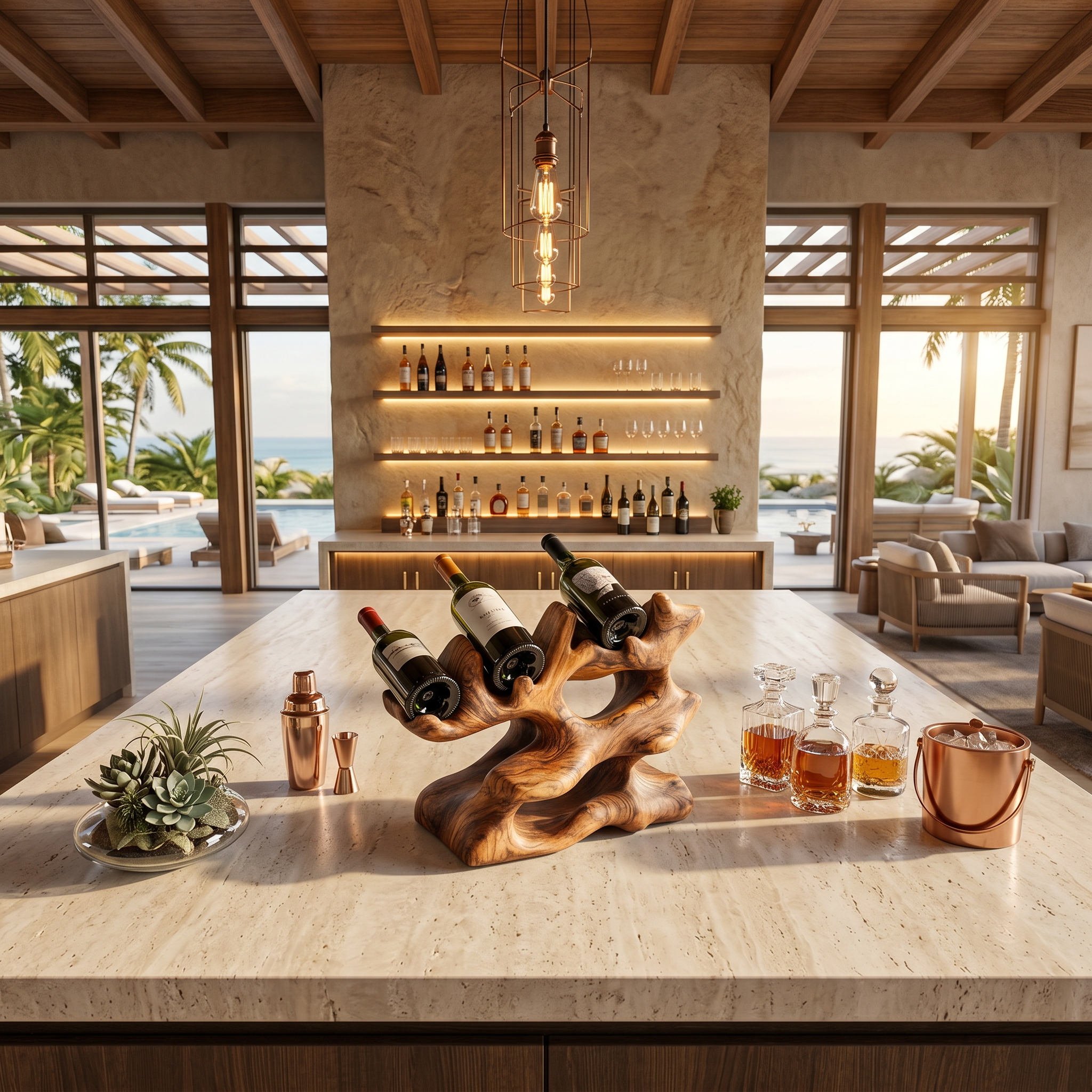 Rustic Wine Rack For Kitchen Island Rustic Feature SILDTTNWH014