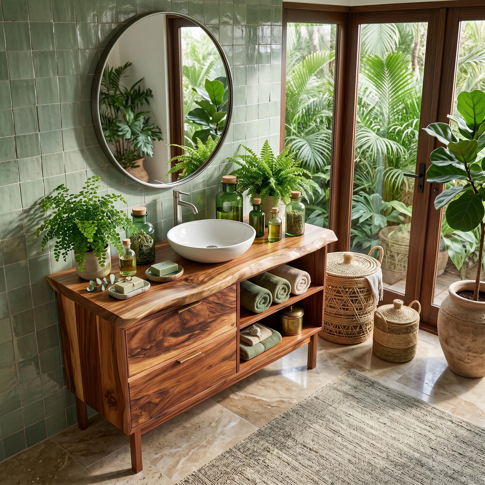 Handmade Wood Sink Cabinet For Powder Room SILDTTRBRV166