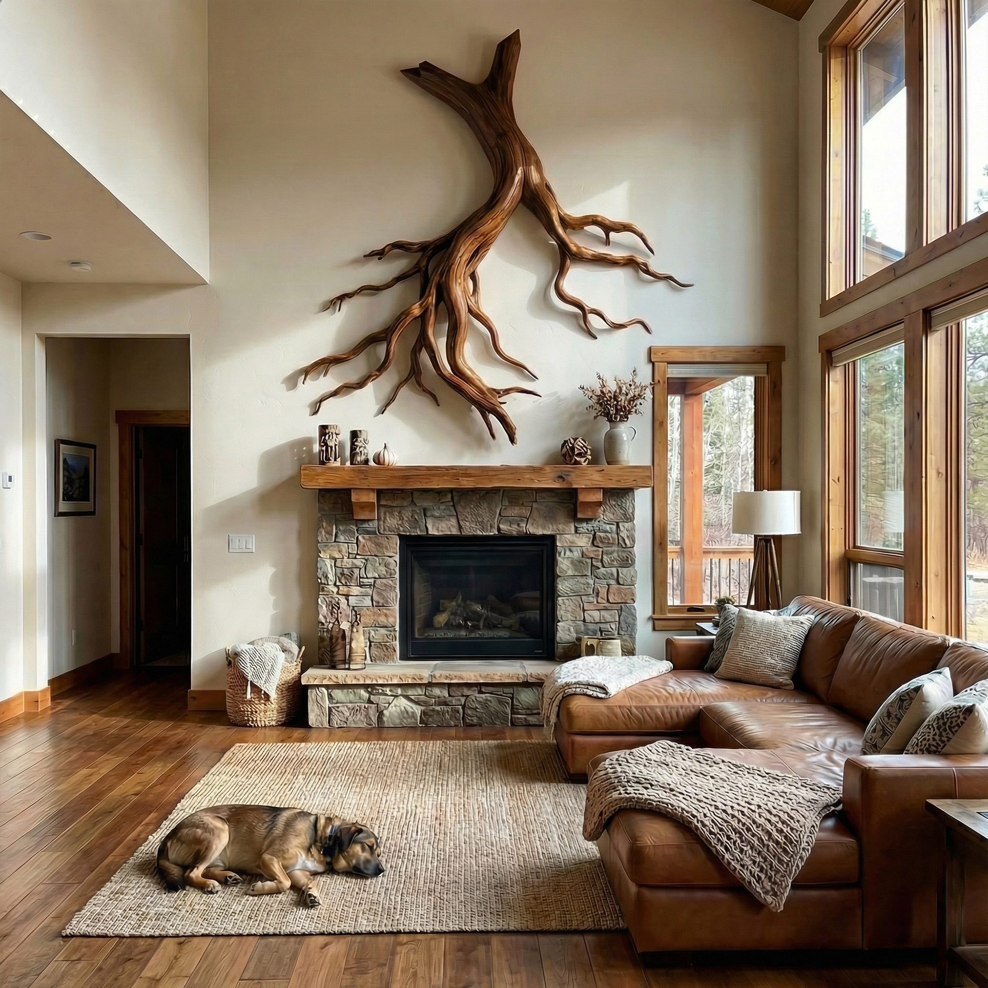 Mid Century Twisted Root Wall Sculpture Living Room SINLKIWD059