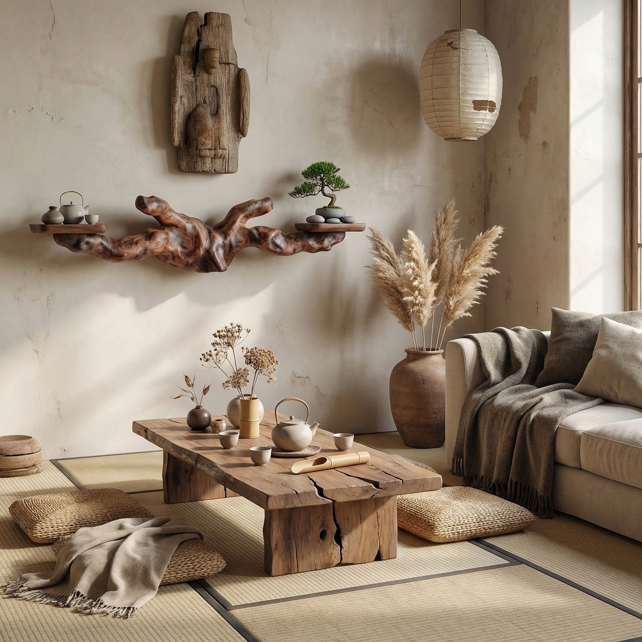 Rustic Floating Shelf Wood For Living Room SINLSAFL521
