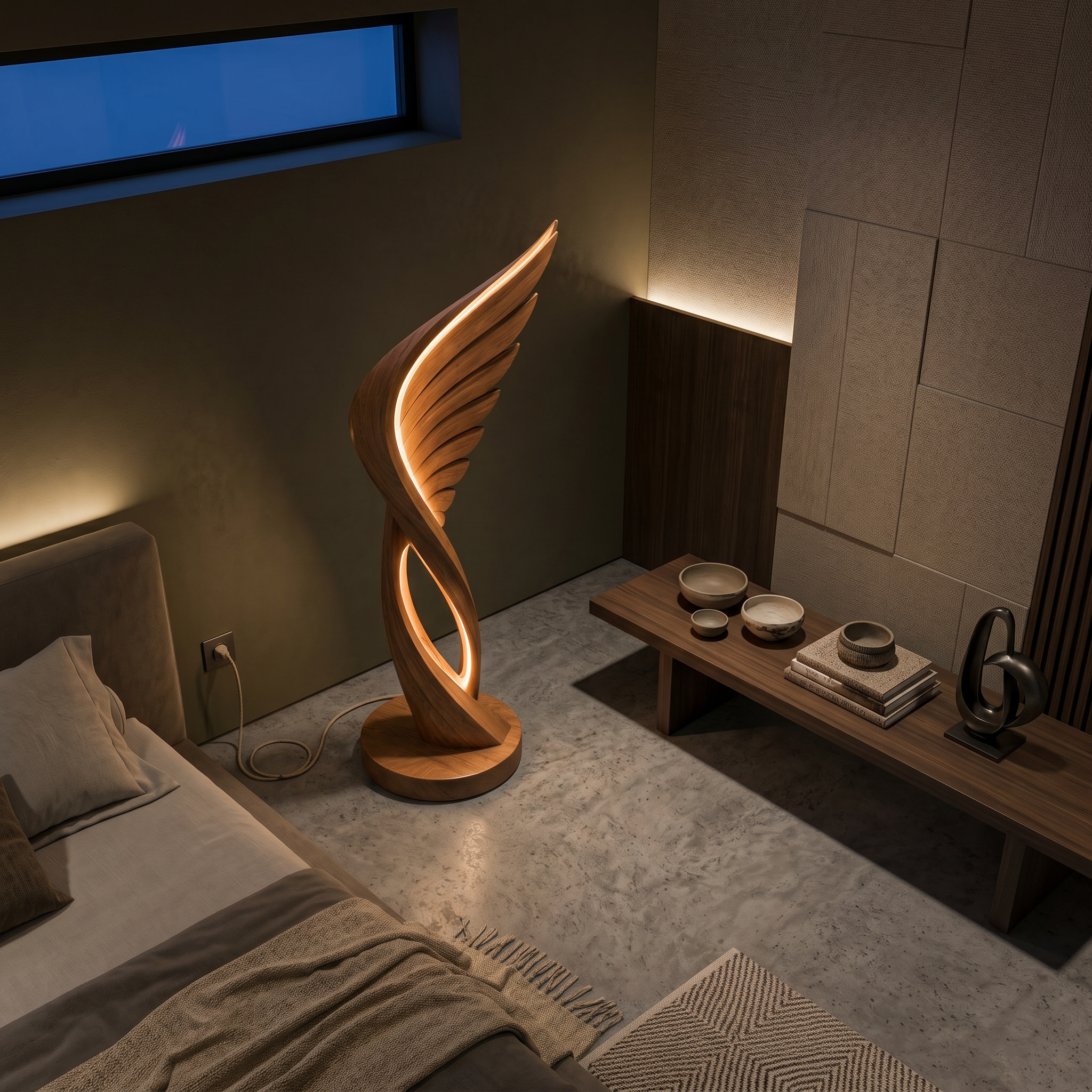 Organic Folding Wing Floor Lamp For Bedroom SILDTTNLAM041