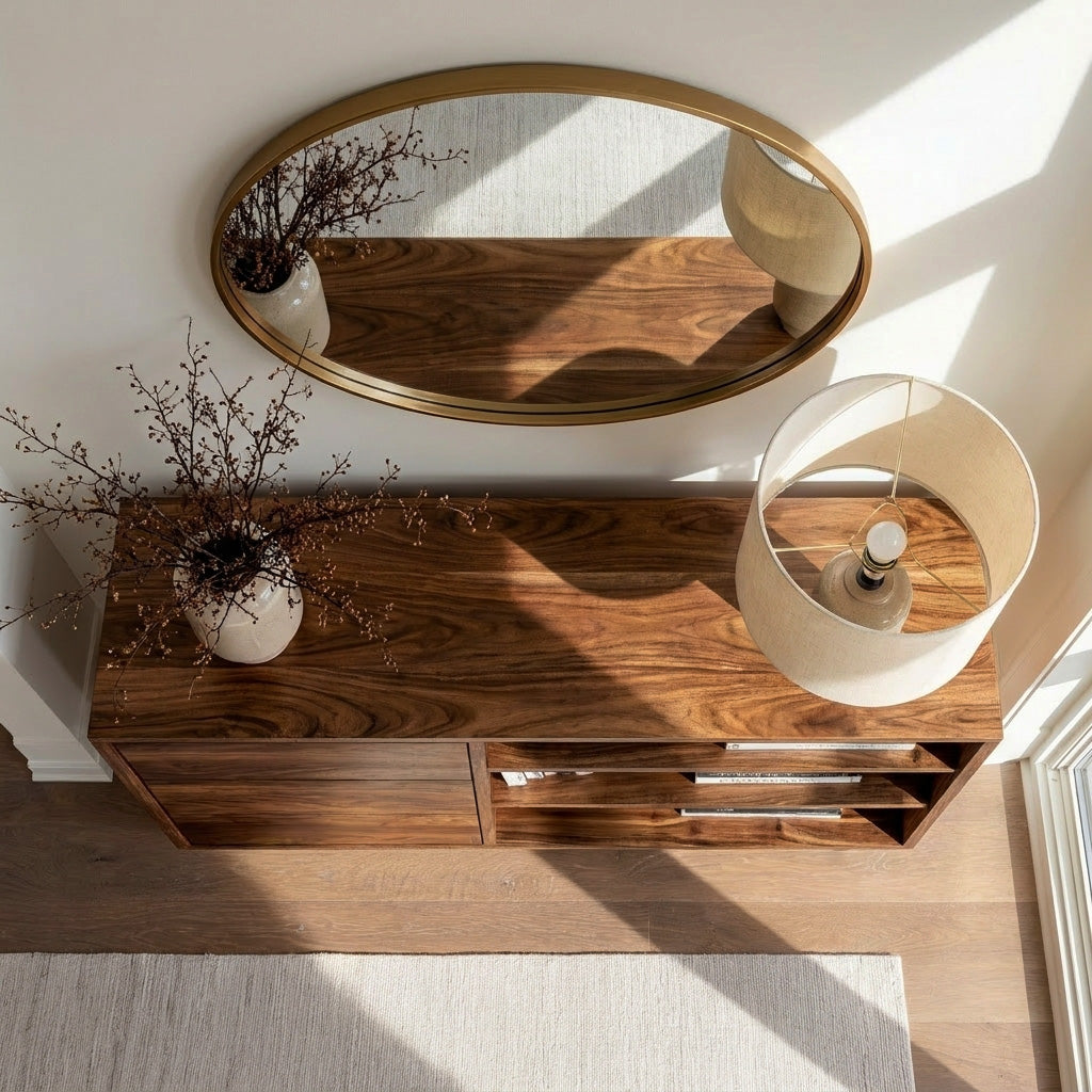 Elegant Natural Wood Console Table For Small Living Room RTTHHNCS030
