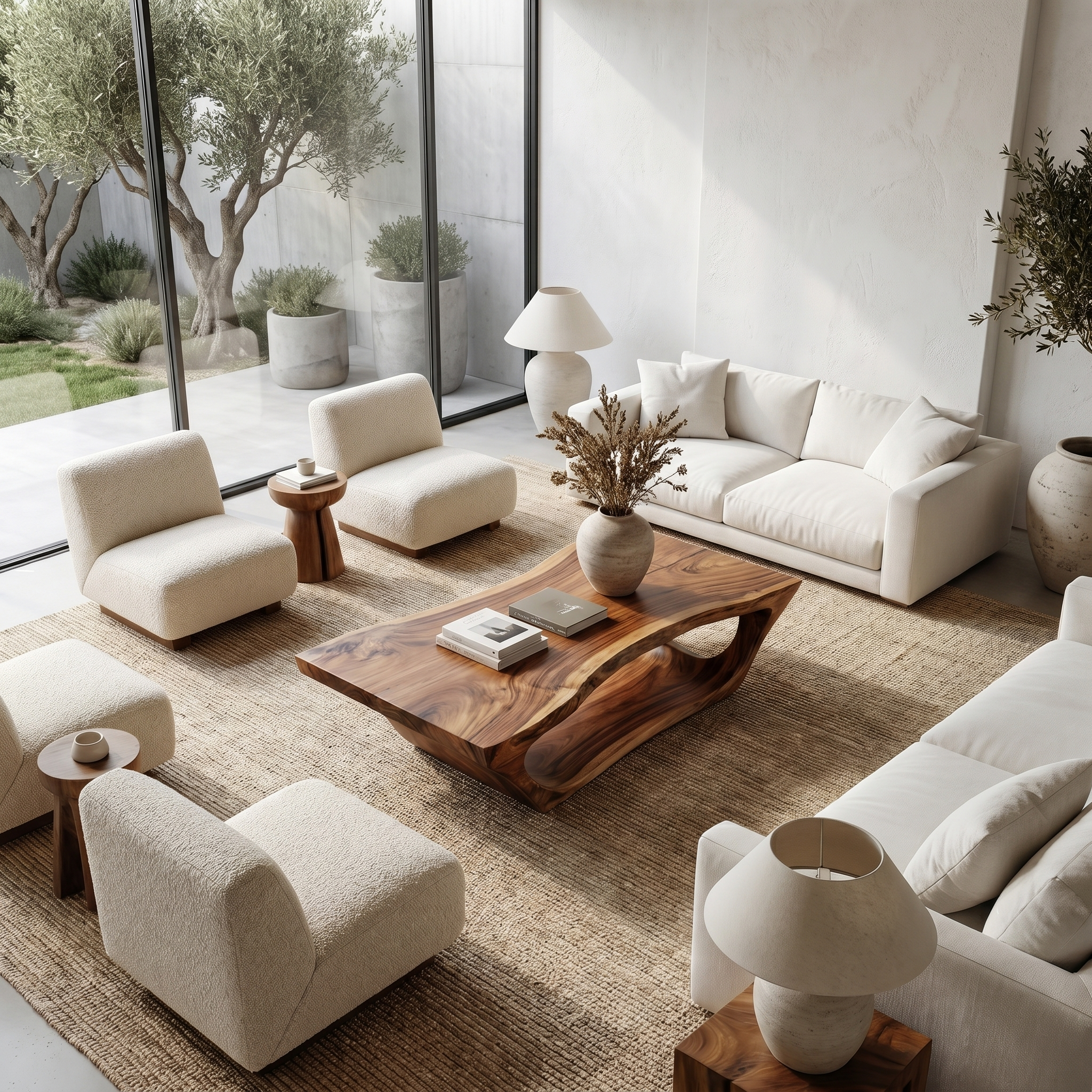 Wabi Sabi Coffee Table With Handcrafted Organic Wood Form For Living Room SINLHACF391