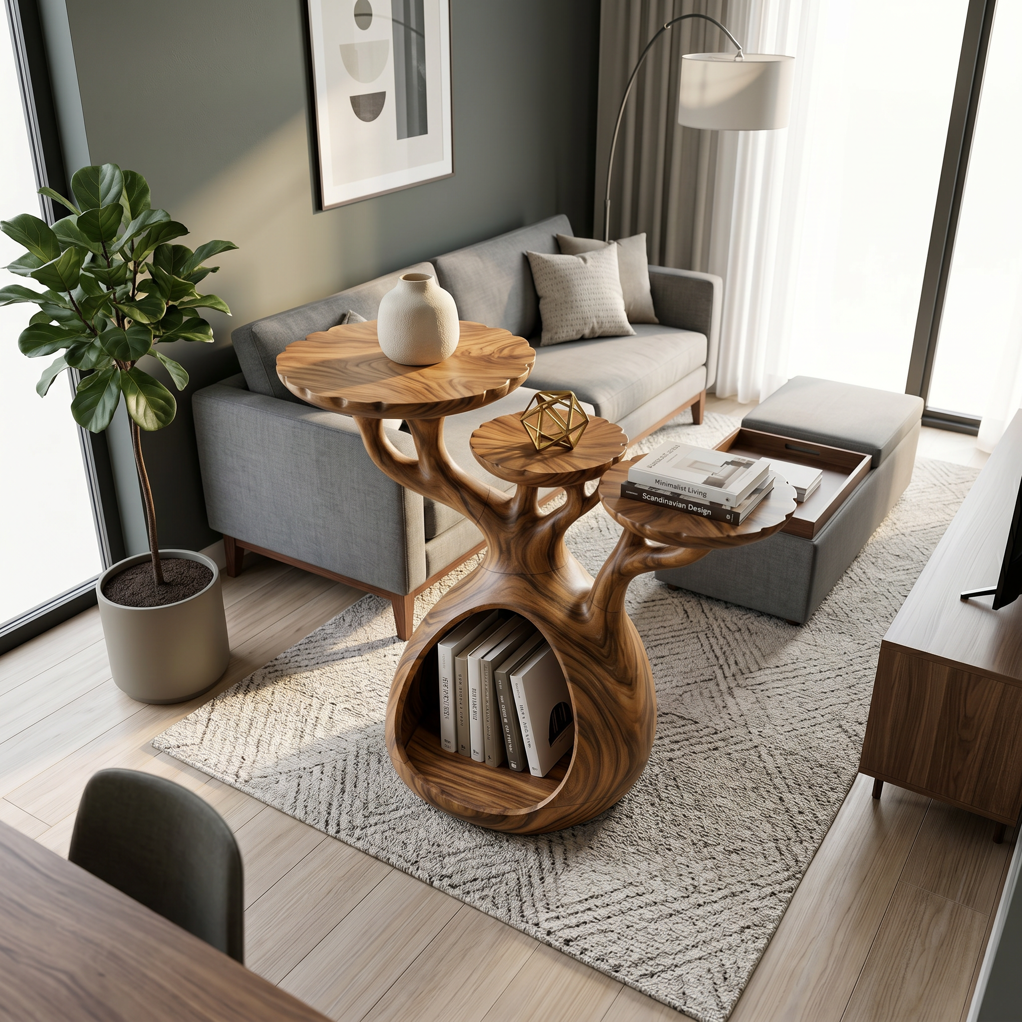 Japandi Multi Level Side Table Lakeside Living Room SILDTTRSTA024