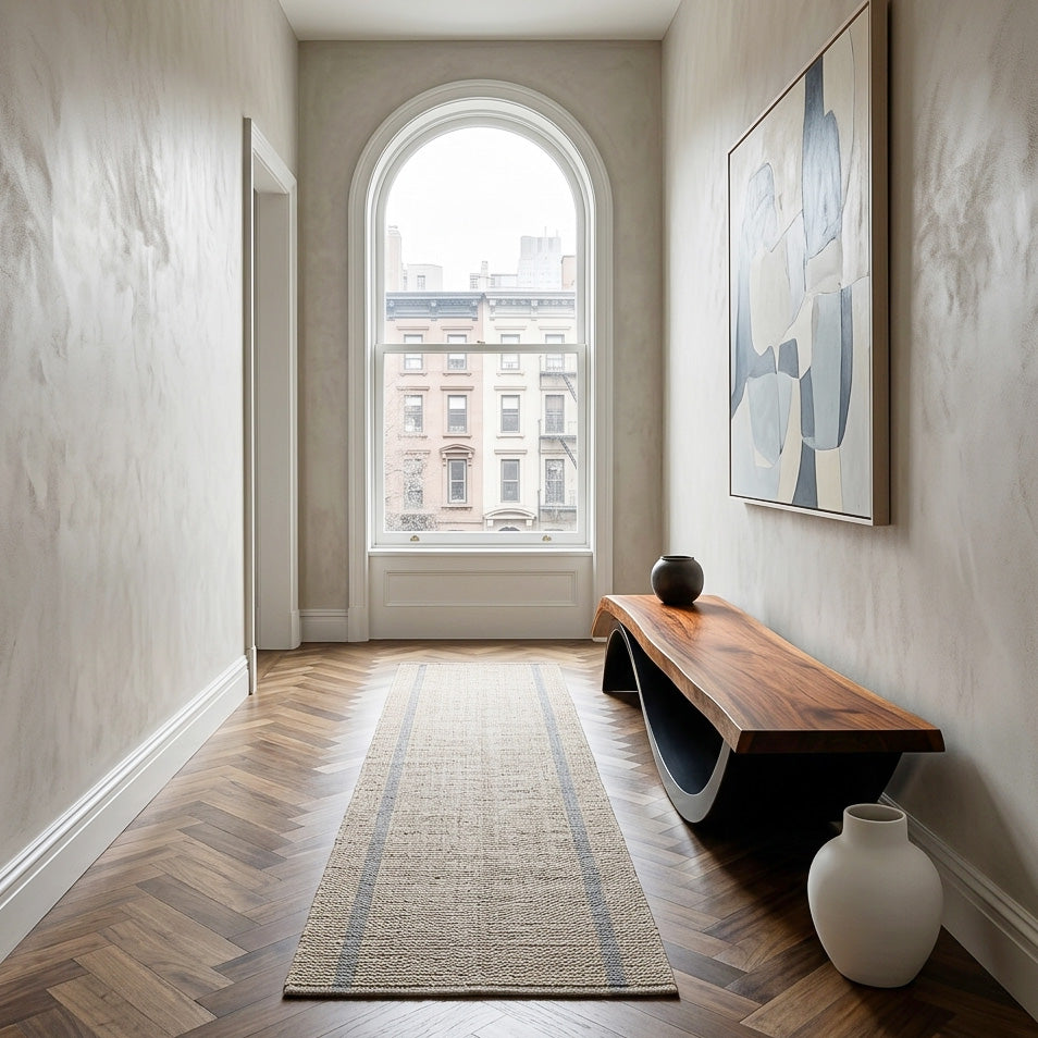 Handcrafted Wooden Bench With Unique Undulating Form For Living Room RTTHHNCHR160