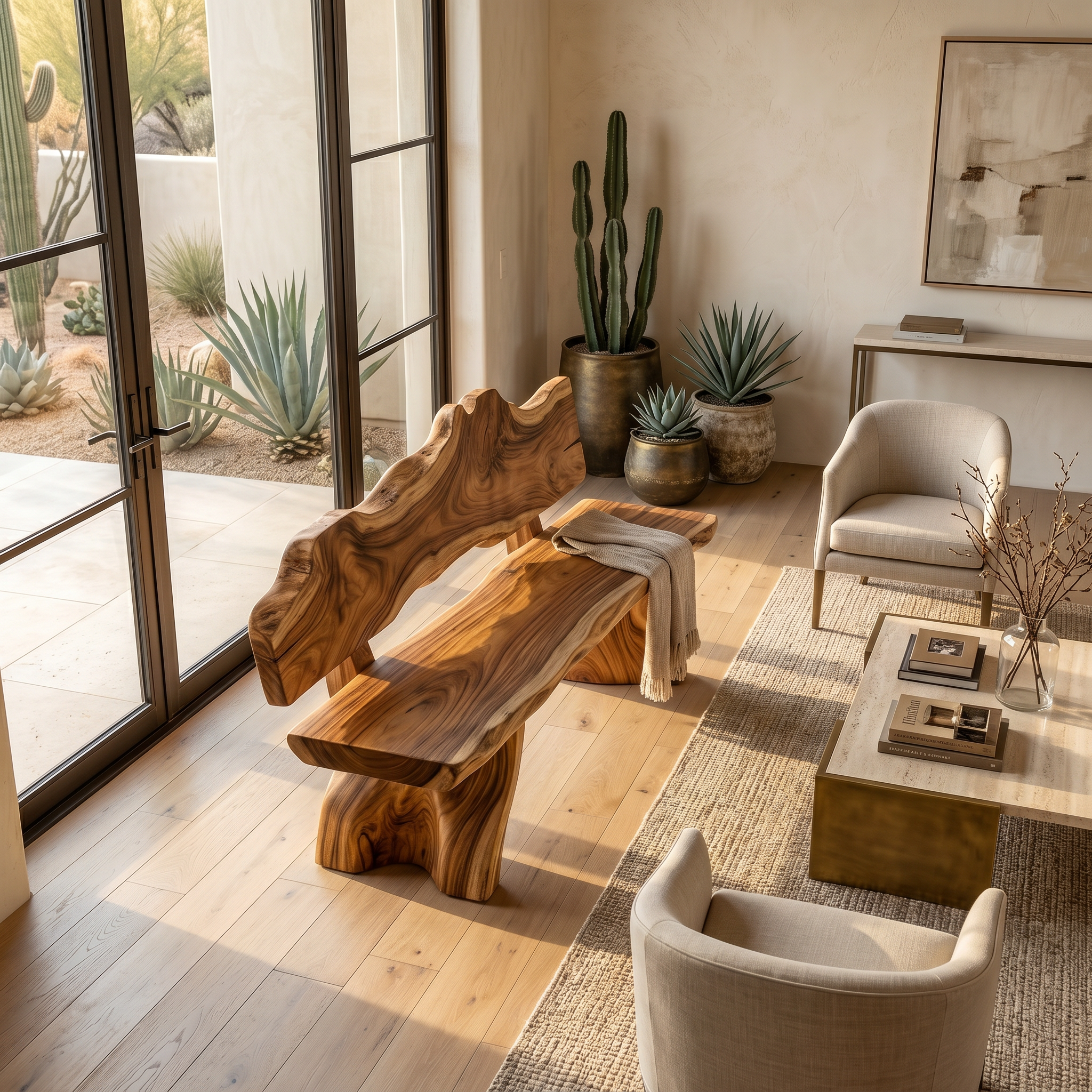 Rustic Live Edge Bench Contemporary Foyer SILDTTRBEN054