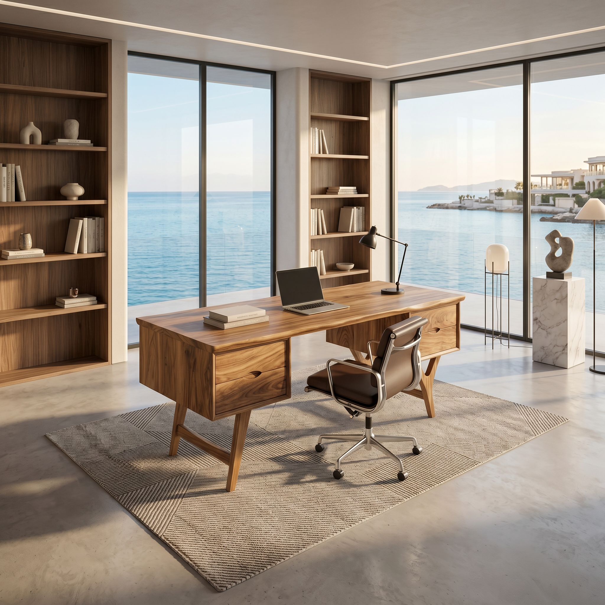 Mid Century Executive Desk Modern Workspace SILDTTRDE028